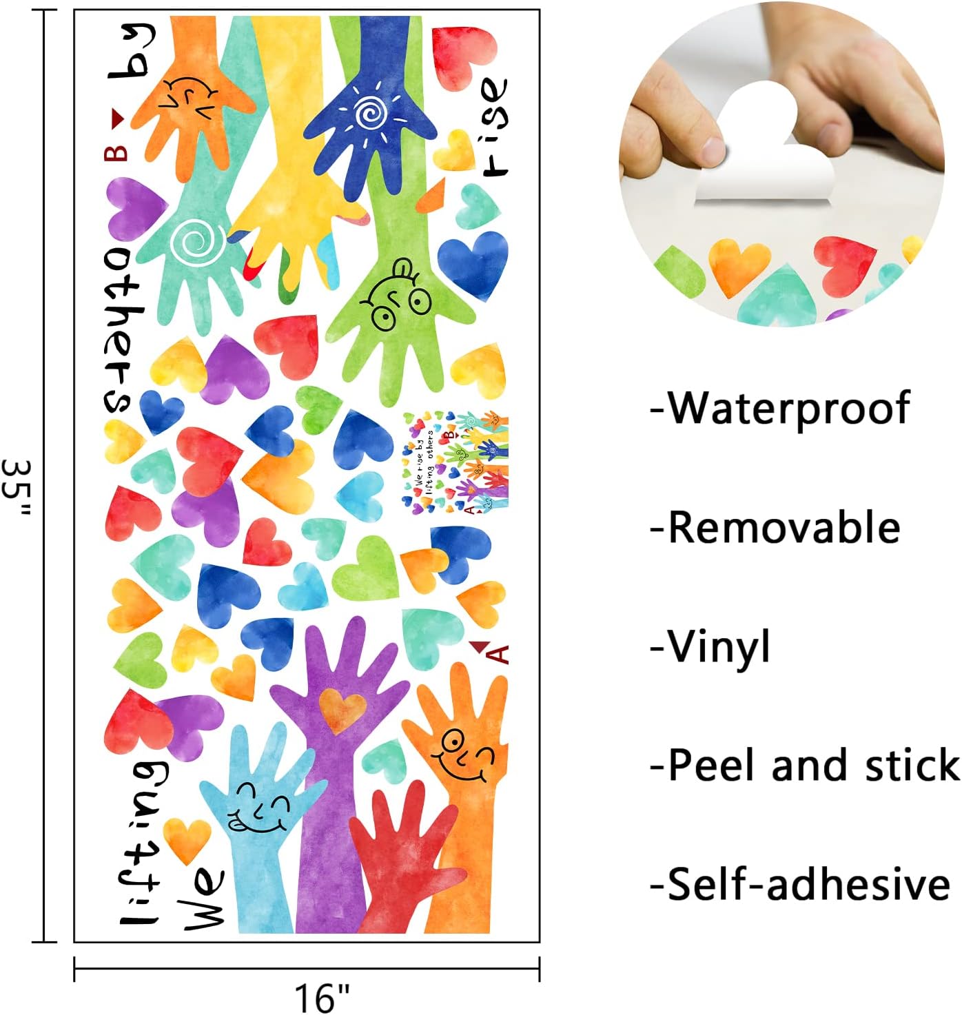 Mfault Inspirational We Rise Wall Decals Stickers for Kids Room Decor