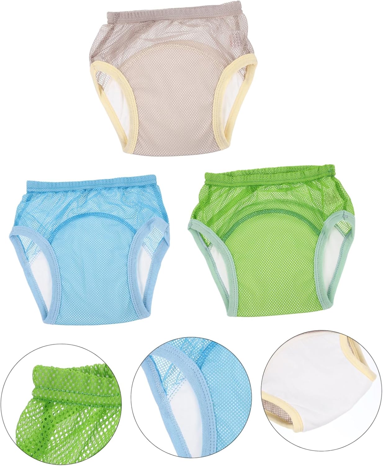 ANDRESLAD Potty Training Underwear 3pcs Toddler Potty Pants for Baby Boys Breathable Cotton Training Pants