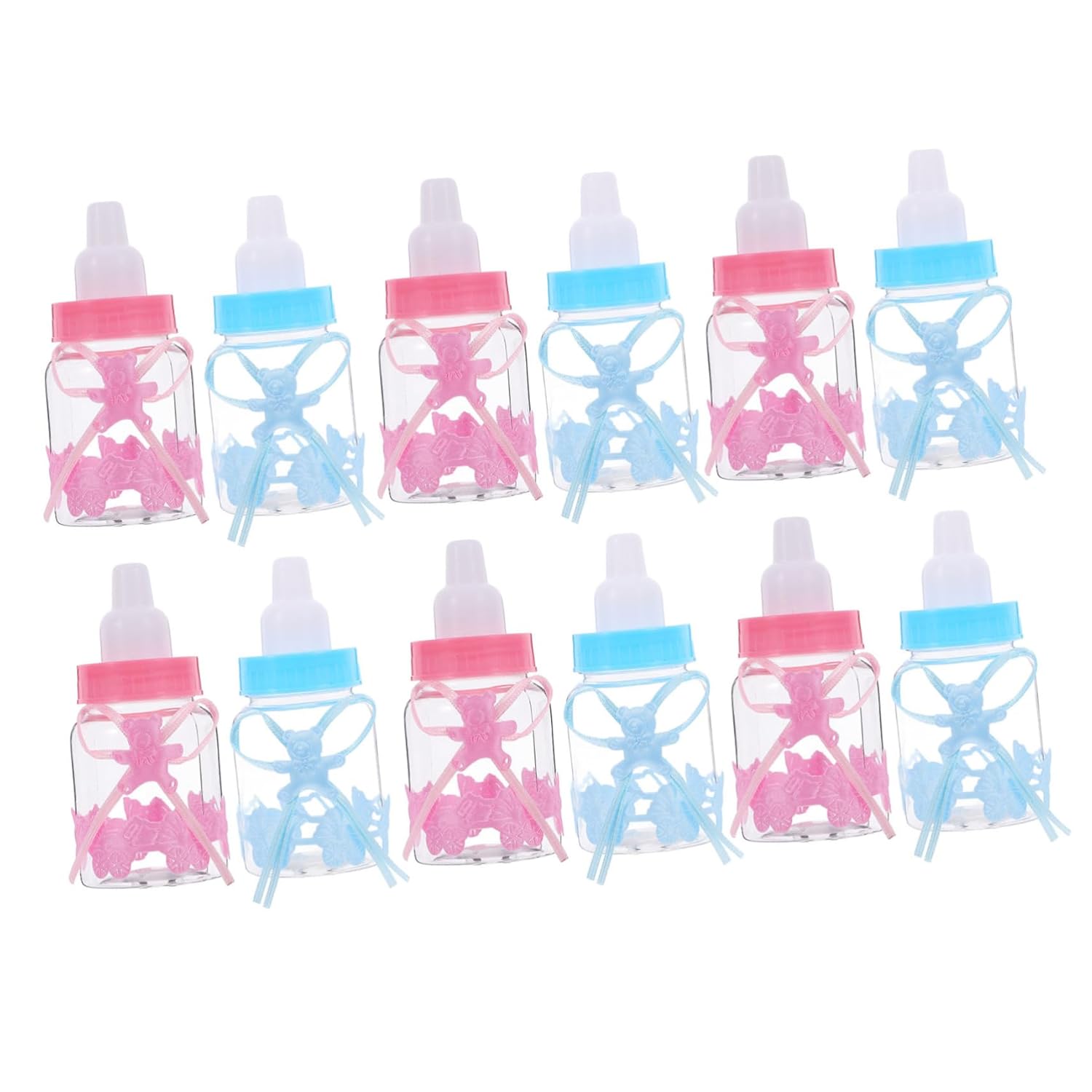 Cabilock 12pcs Mini Candy Boxes with Bow Bear Design for Baby Showers