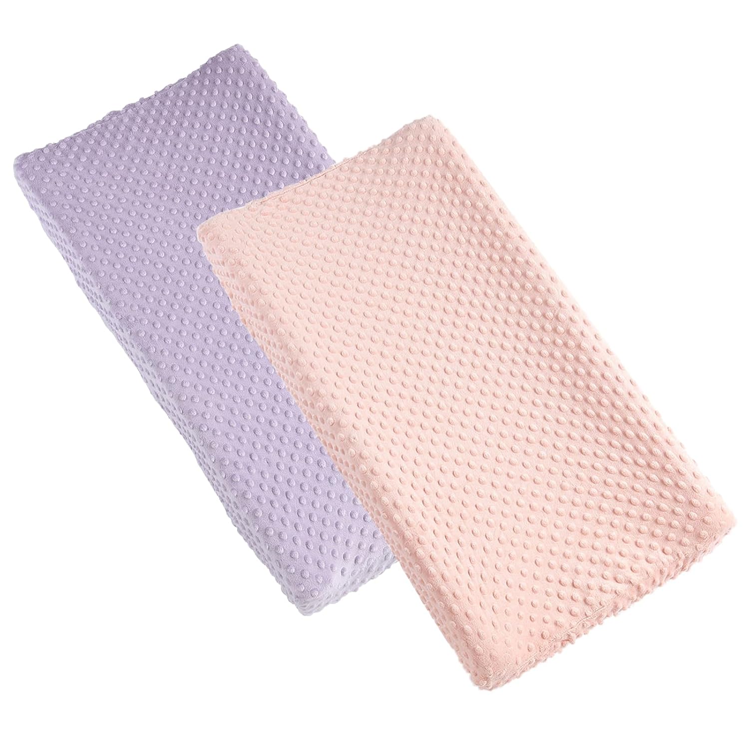 2 Pack Dots Plush Changing Table Cover