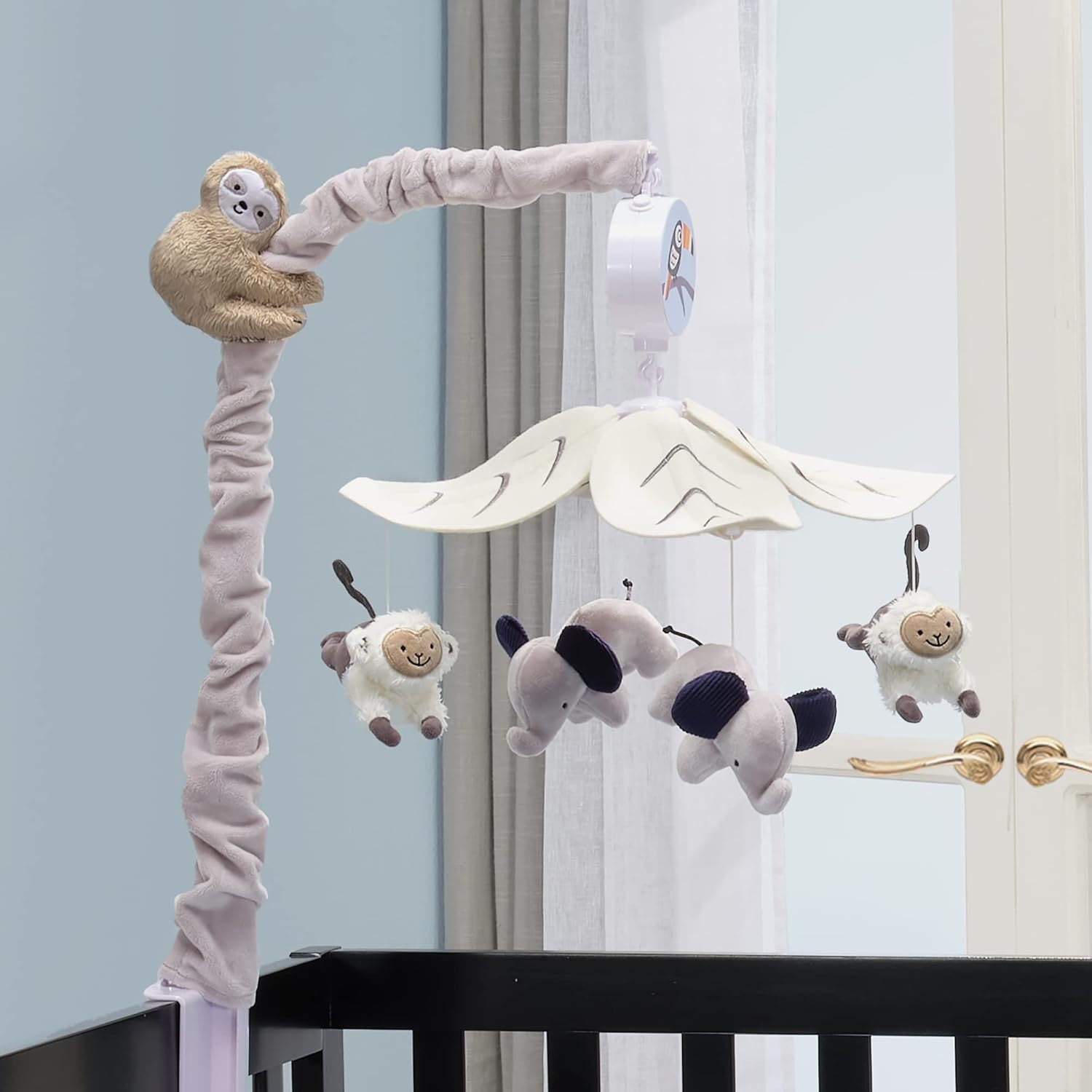 Lambs Ivy Gray Animals Musical Mobile Soother Toy