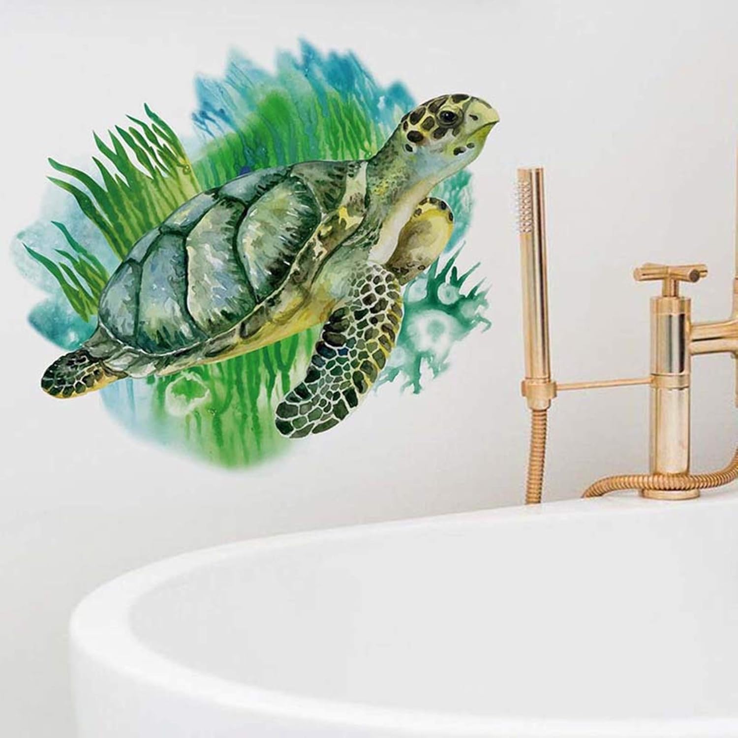 ROFARSO Lifelike Green Sea Turtle Wall Sticker