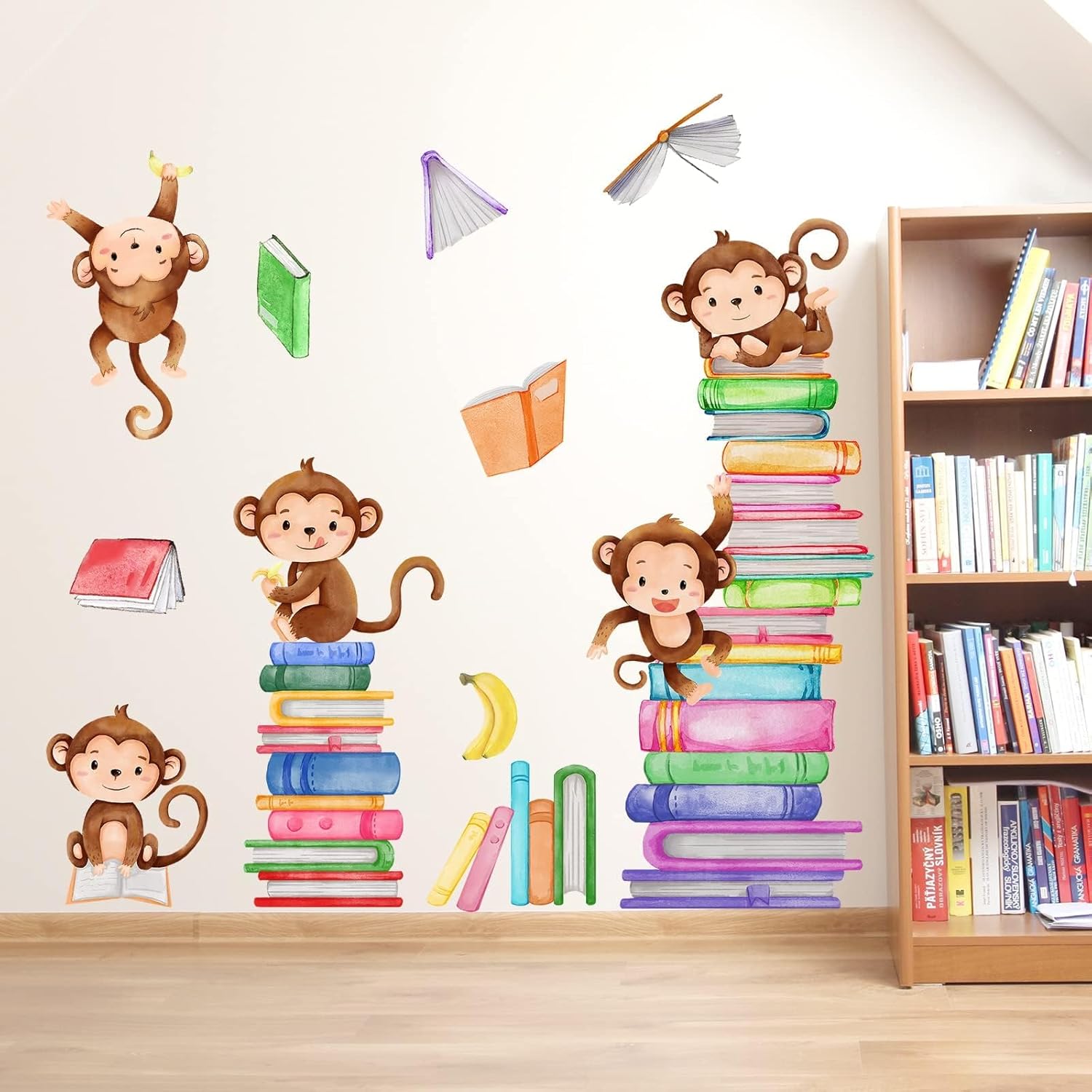 Monkey Wall Decals for Baby Nursery Bedroom Classroom Decor