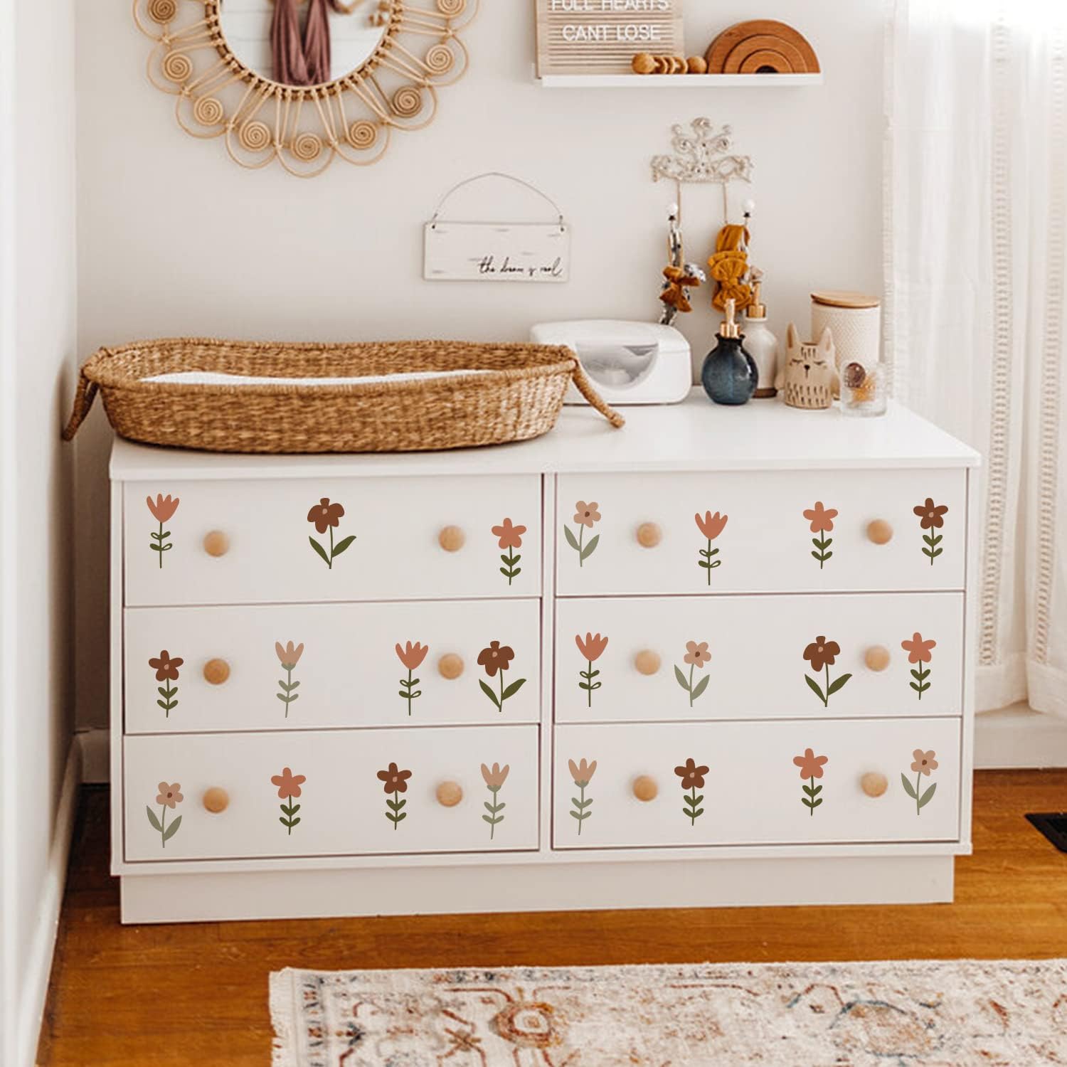 Boho Wall Stickers for Girls Bedroom Decor 6 Sheets