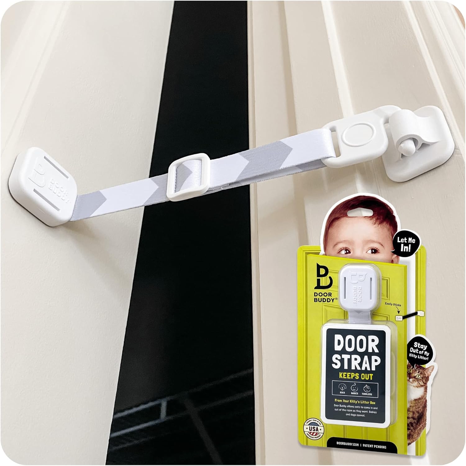Door Buddy Baby Cat Door Latch - Grey