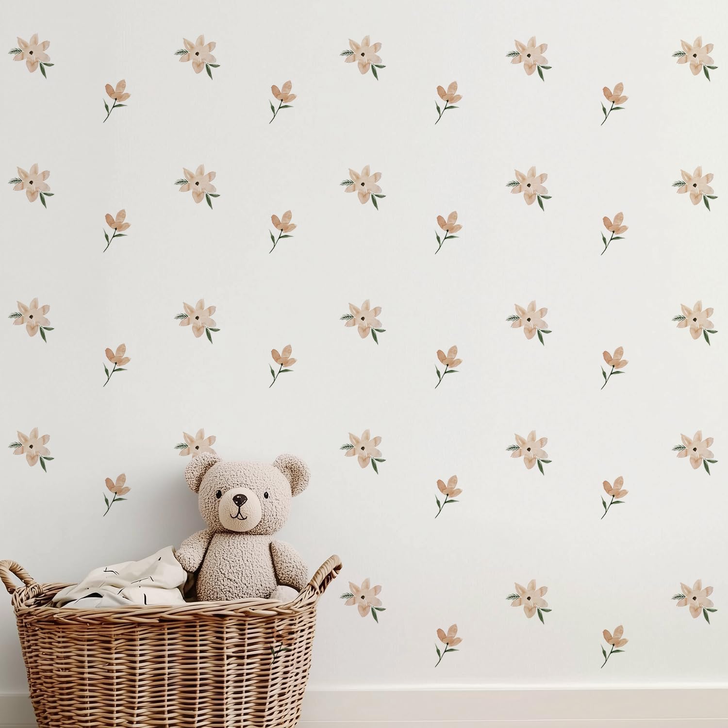 QUCHENG Boho Watercolor Wall Stickers 4 Sheets