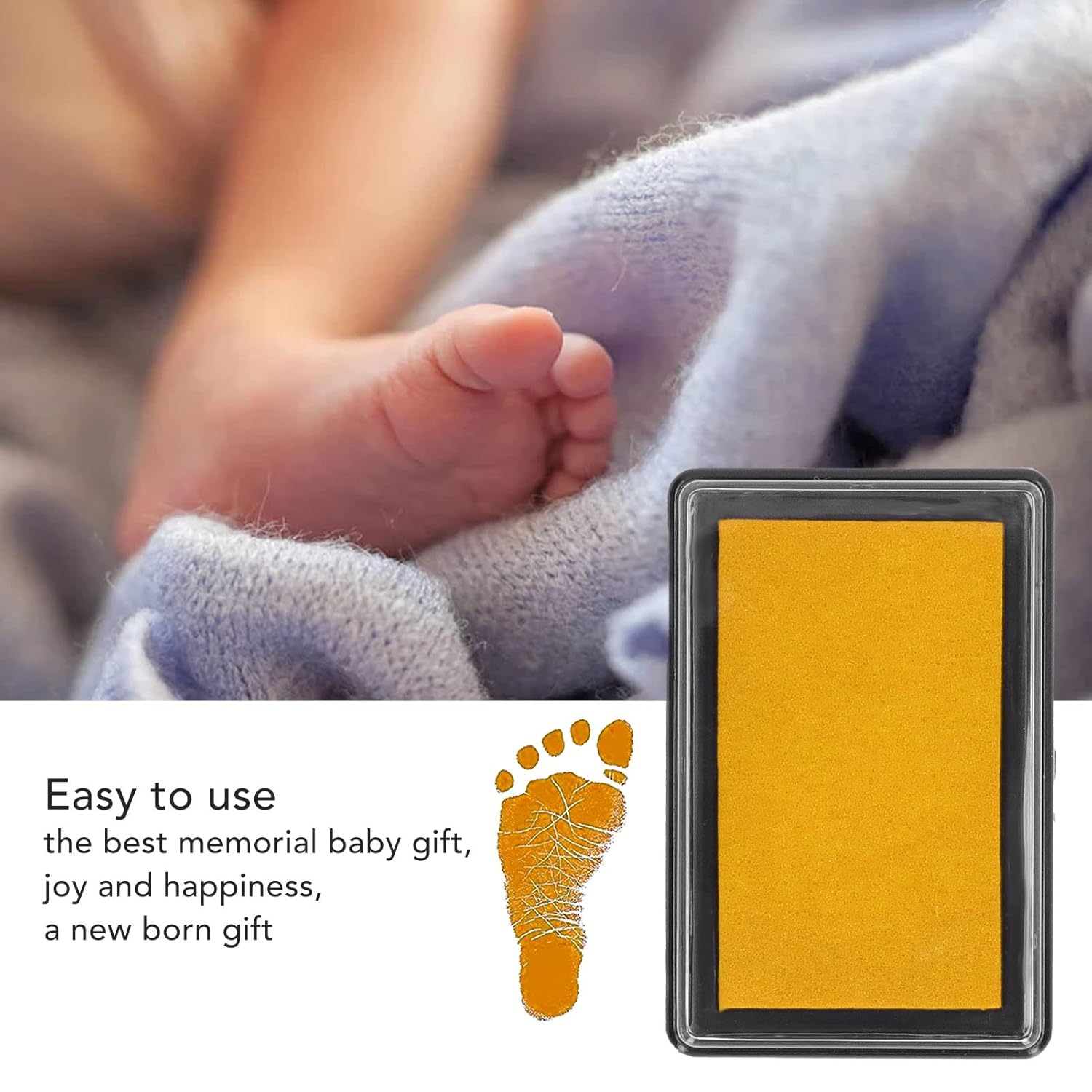 Baby Footprint Ink Pad Reusable Memory Maker Kit for Babies and Pets