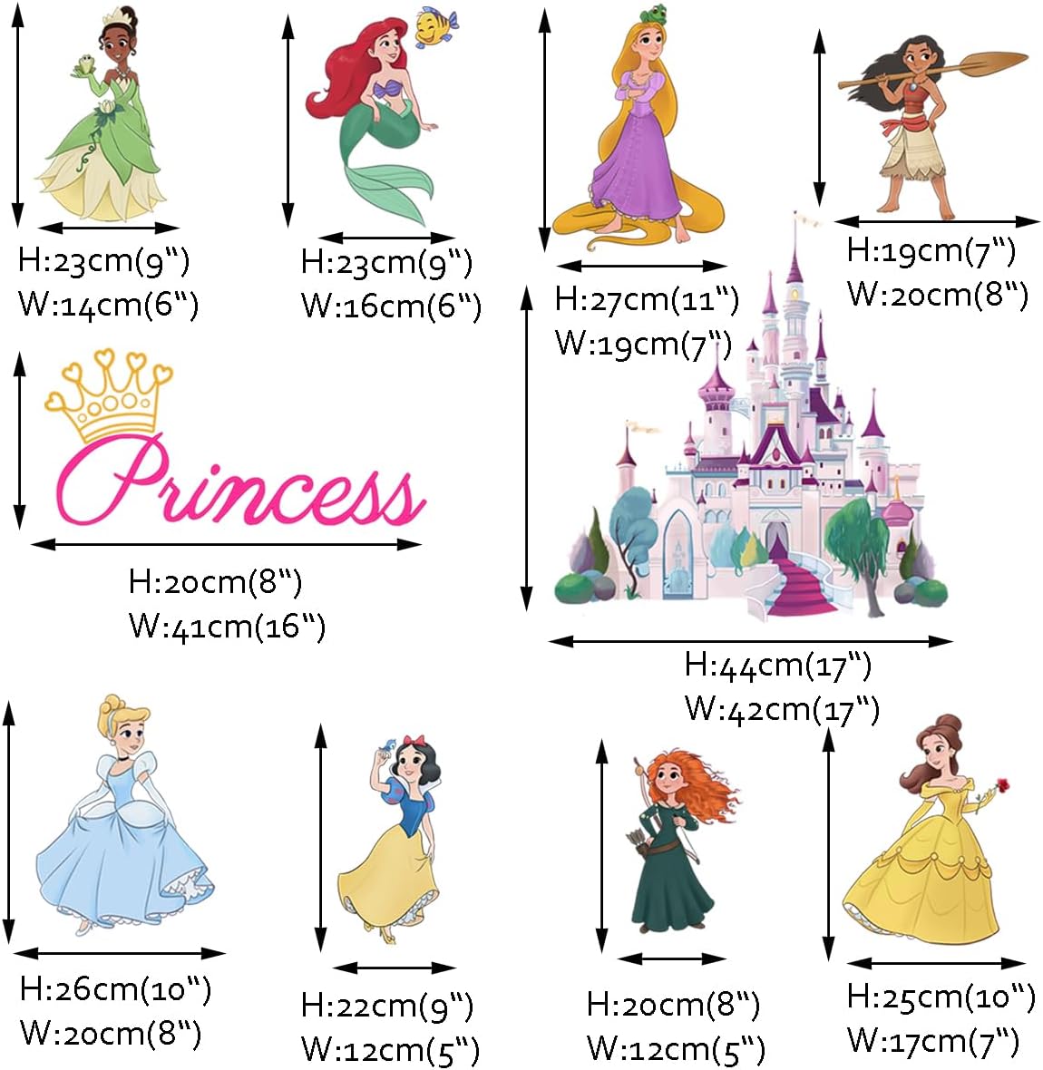 Runtoo Princess Wall Decals for Girls Bedroom Decor Stickers