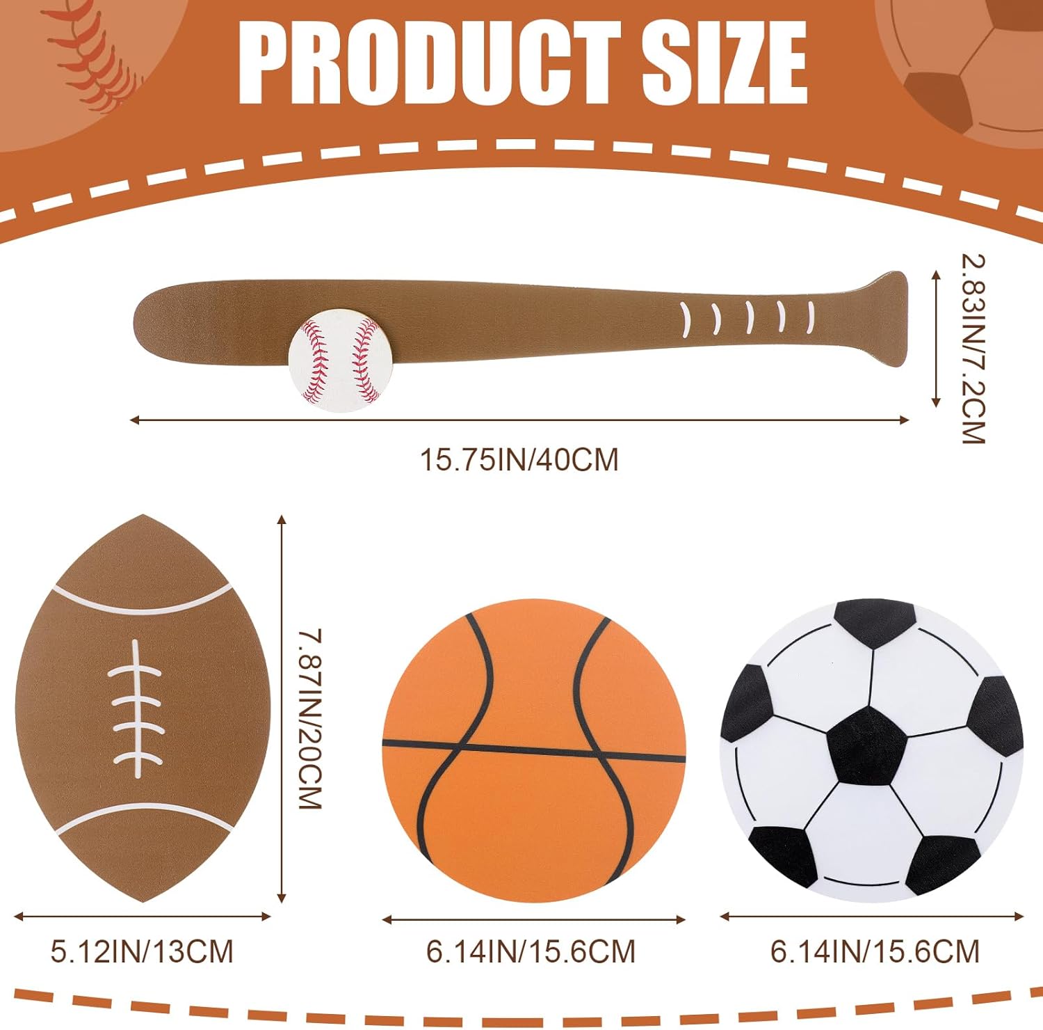 4 Pcs Wooden Sports Wall Art for Boys Room Decor