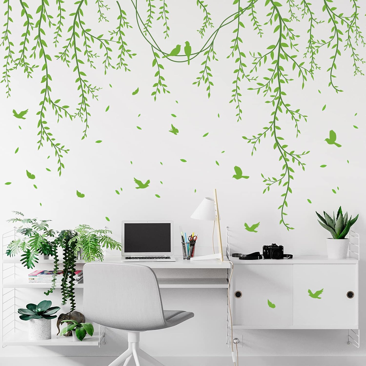 Amaonm Removable Green Vine Wall Stickers