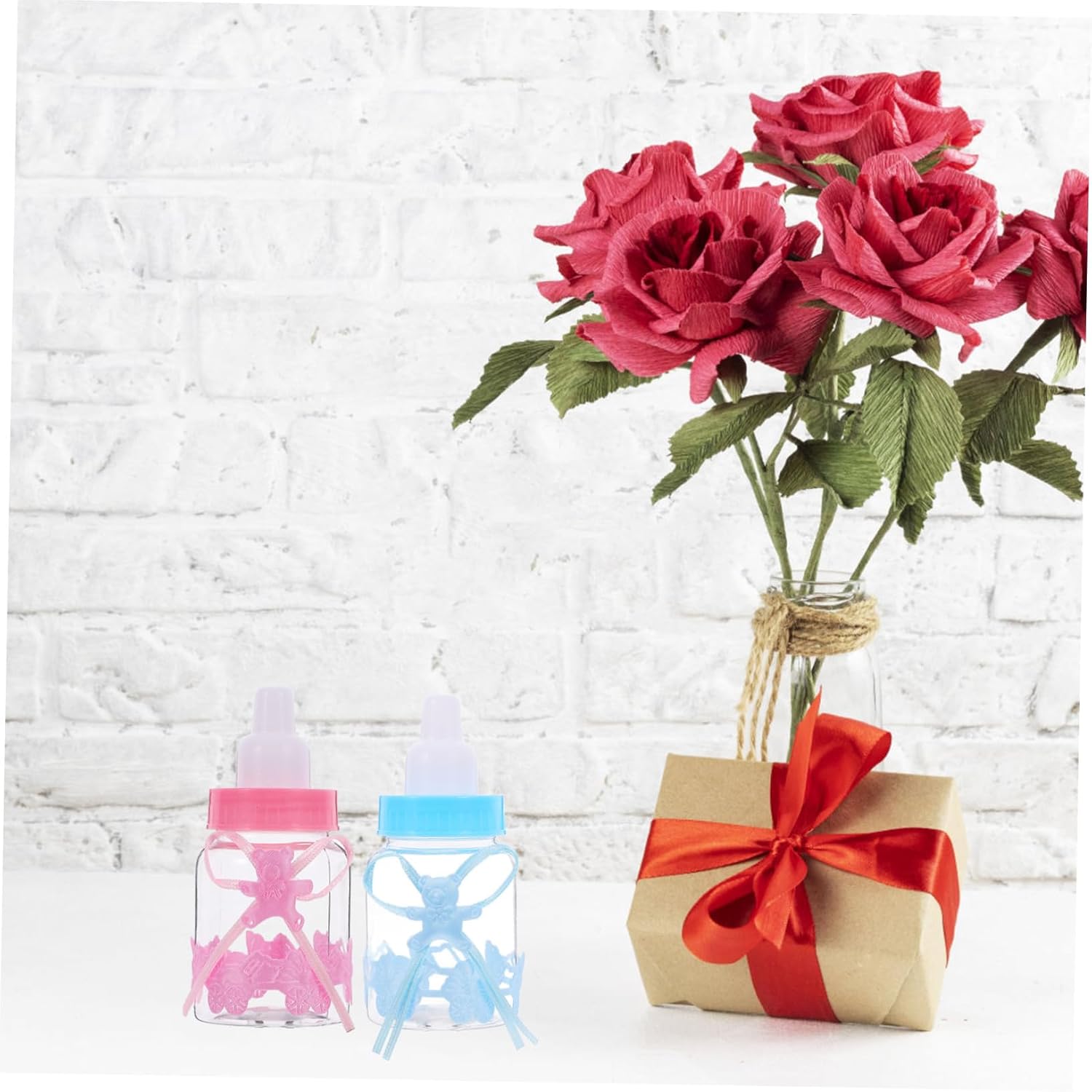 Cabilock 12pcs Mini Candy Boxes with Bow Bear Design for Baby Showers