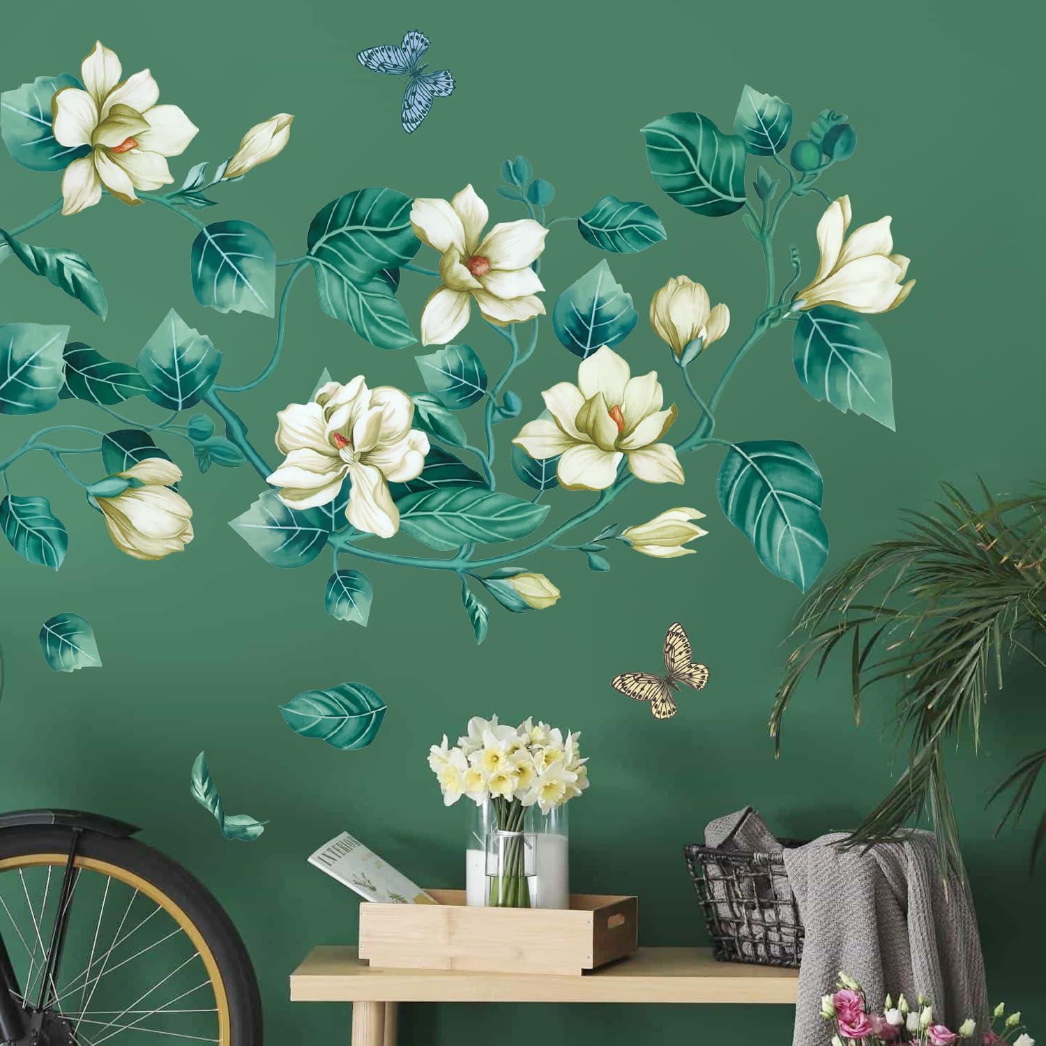 Amaonm Removable DIY 3D Blue Flower Wall Decals