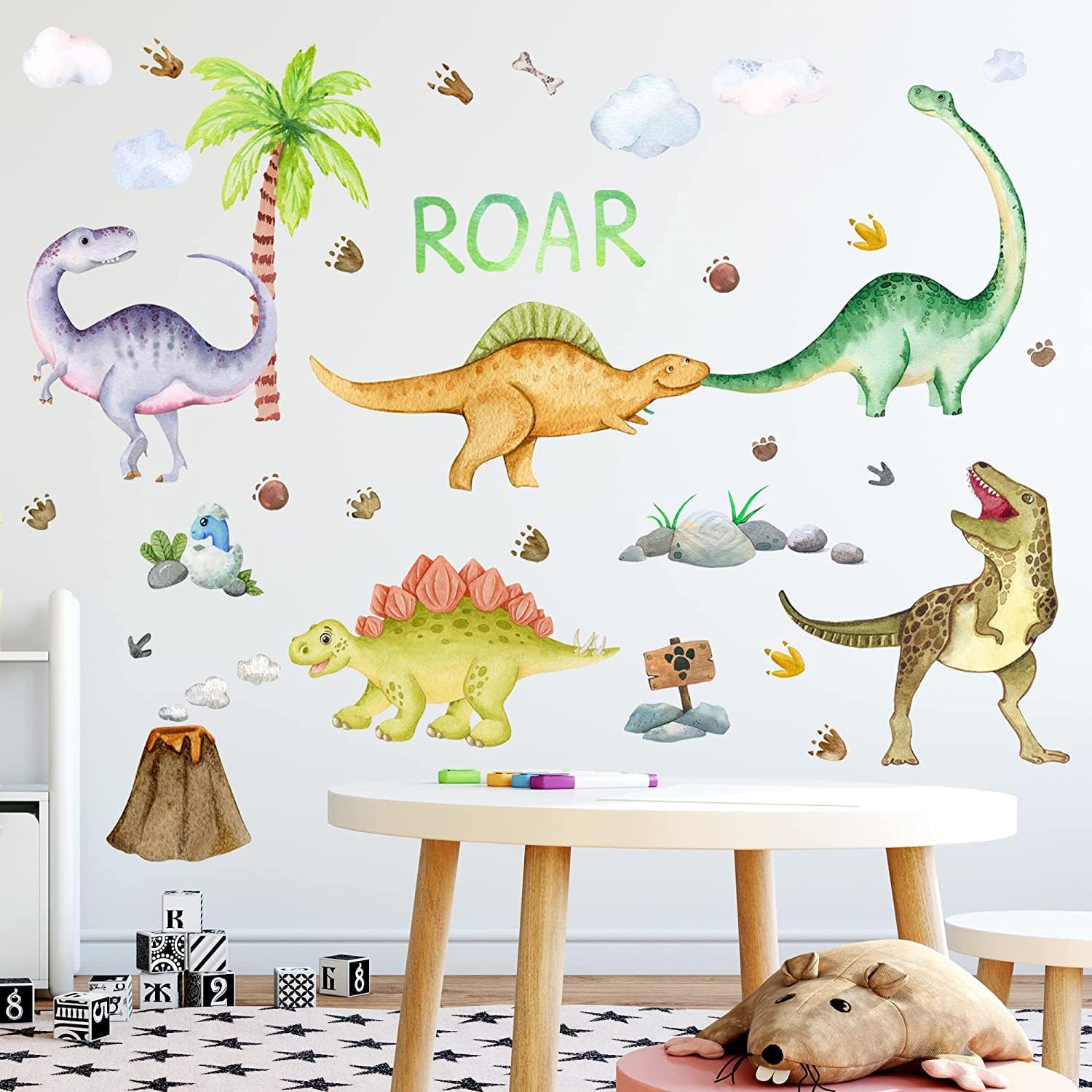 Glow in the Dark Dinosaur Wall Decals for Kids Room Decor