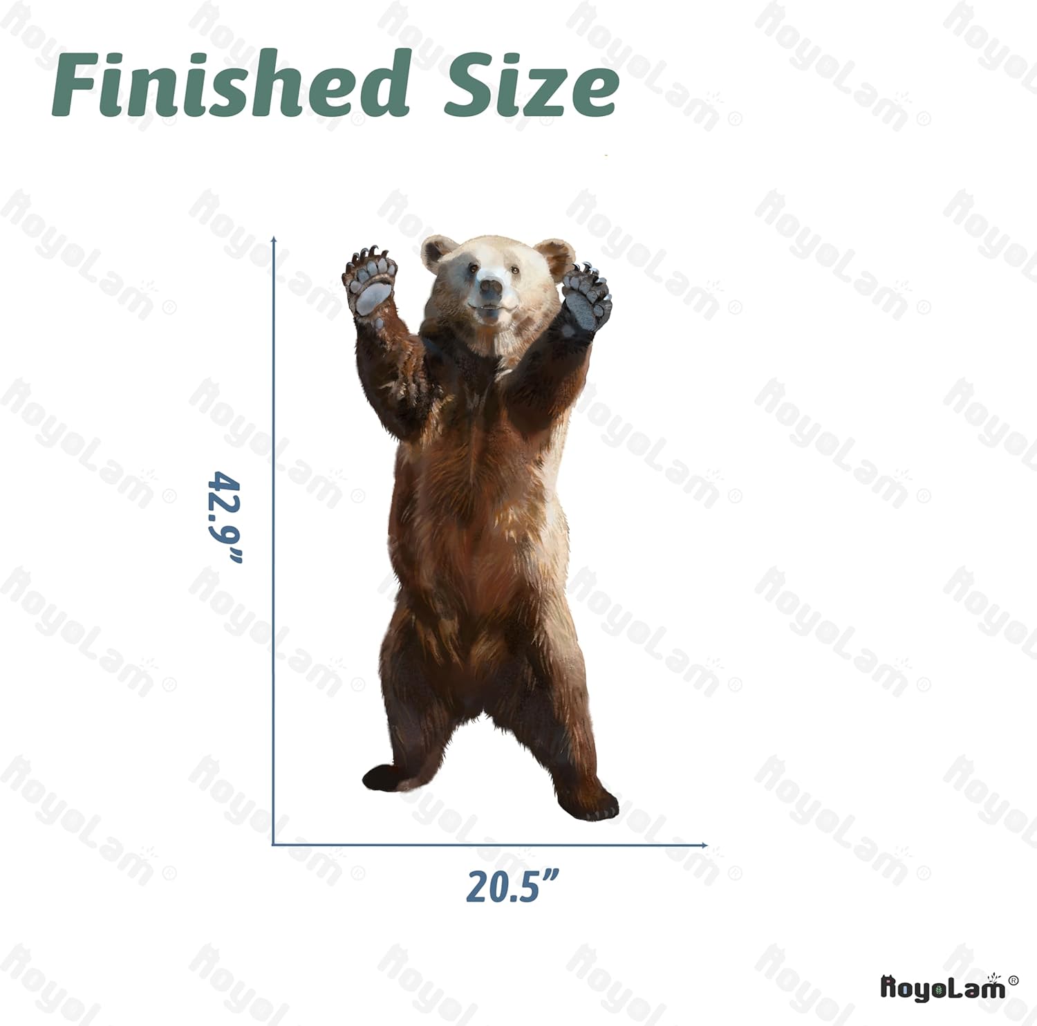 Standing Brown Bear Wall Decal for Kids Baby Room Decor