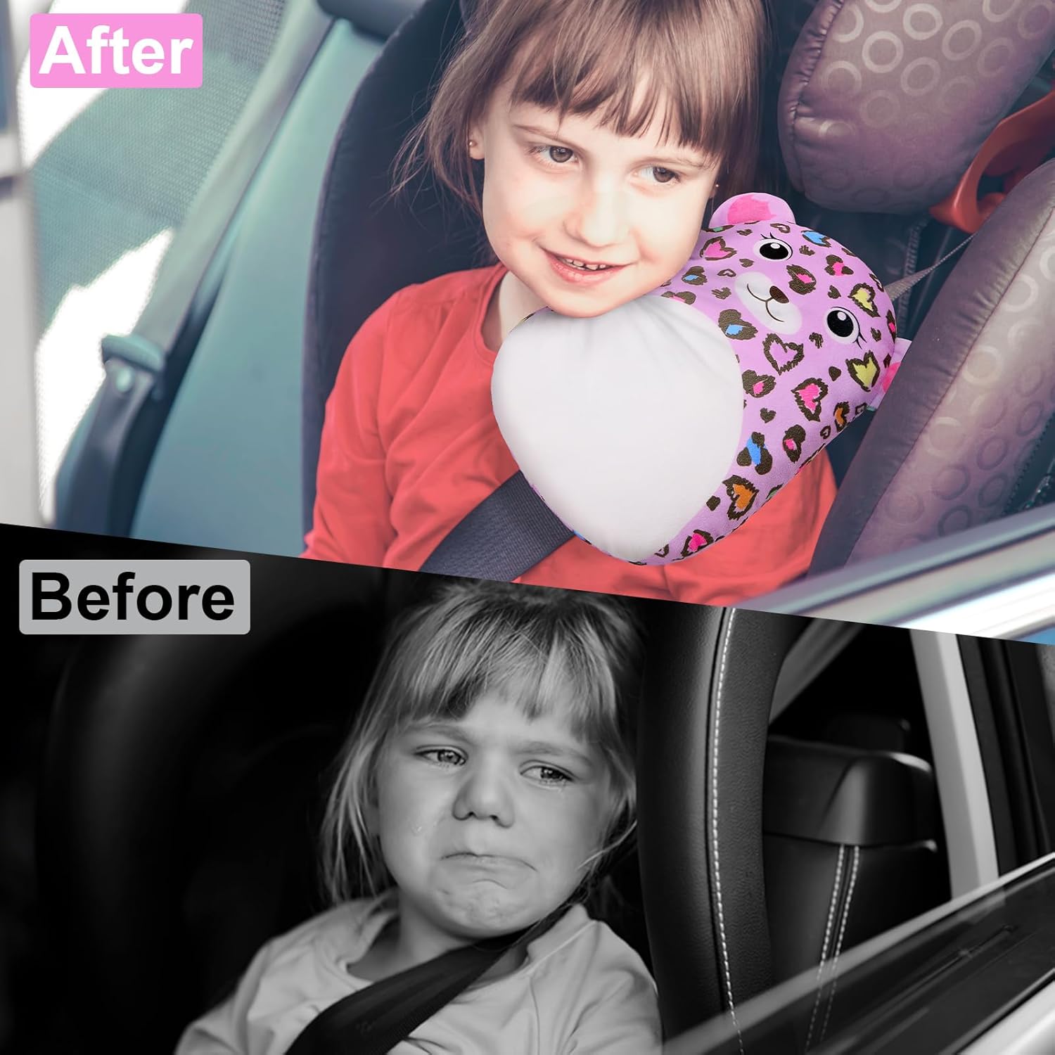 FIODAY Seatbelt Covers for Kids with Cute Dinosaur Design