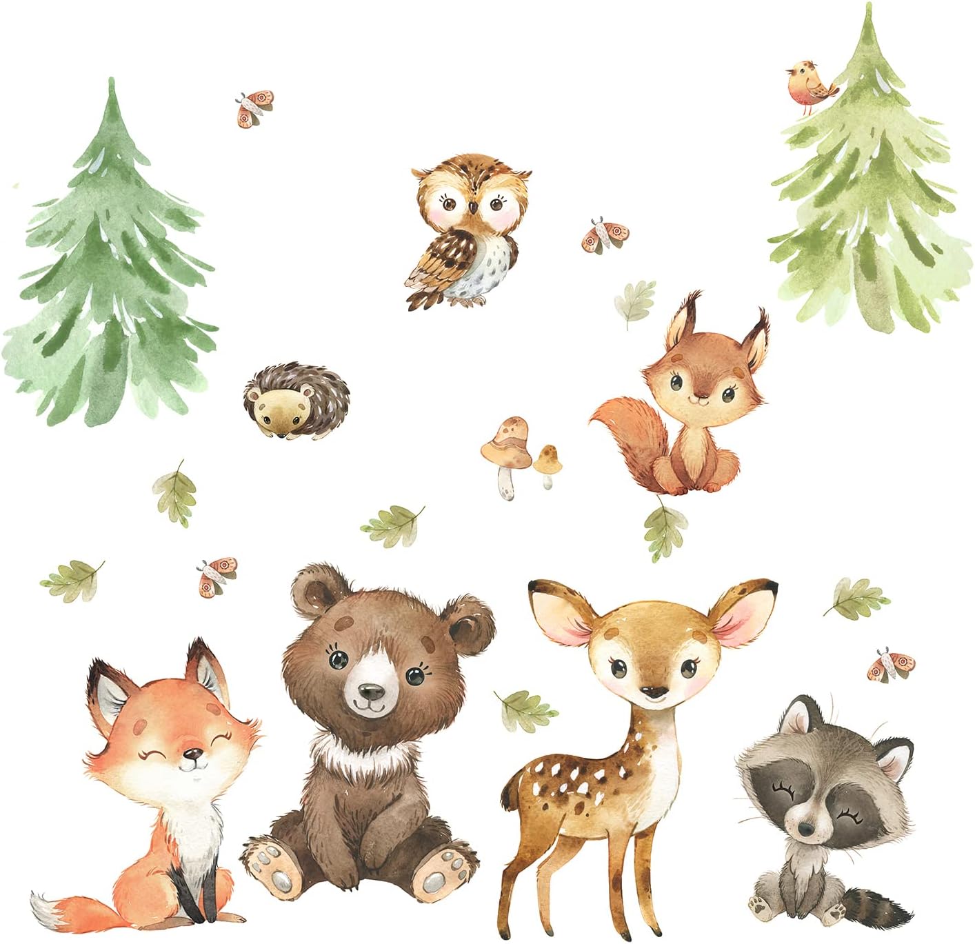 Woodland Animals Wall Decals for Baby Nursery Decor