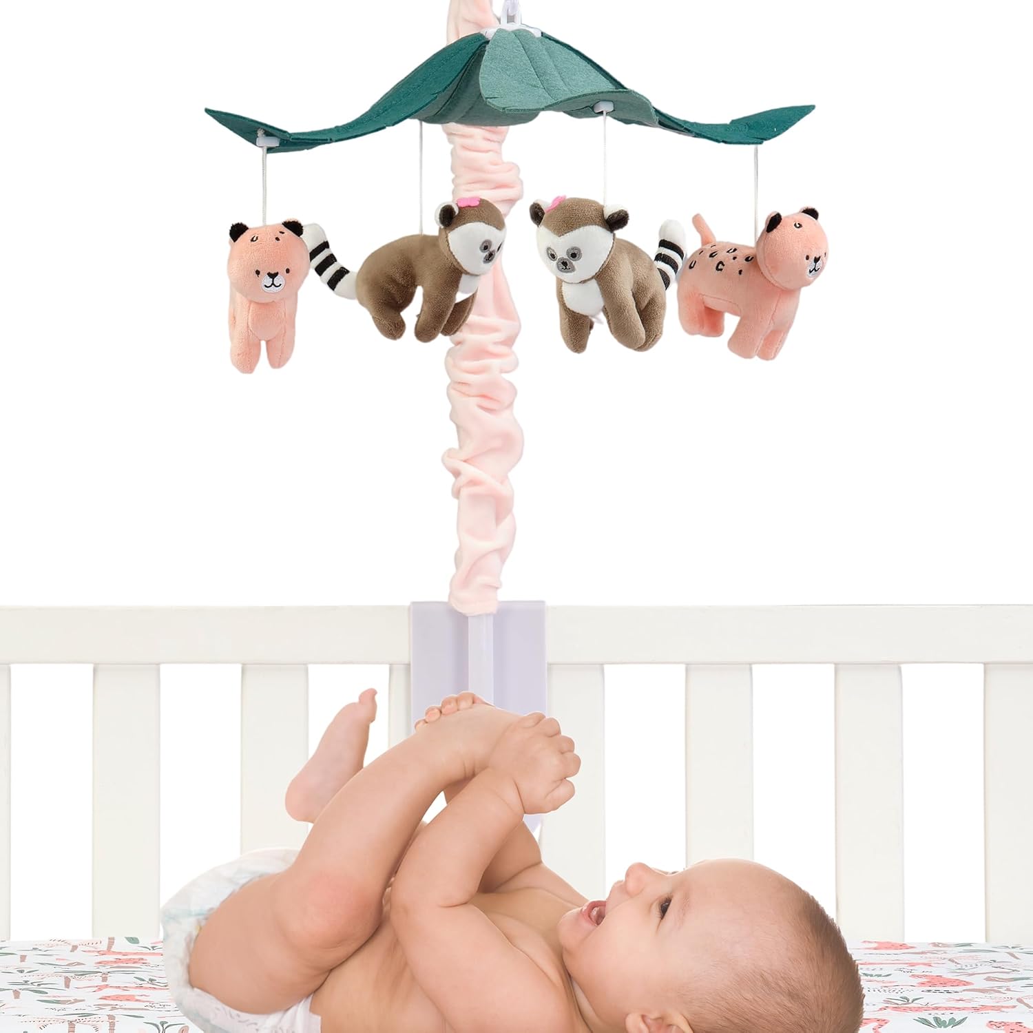 Lambs Ivy Enchanted Safari Animal Musical Crib Mobile