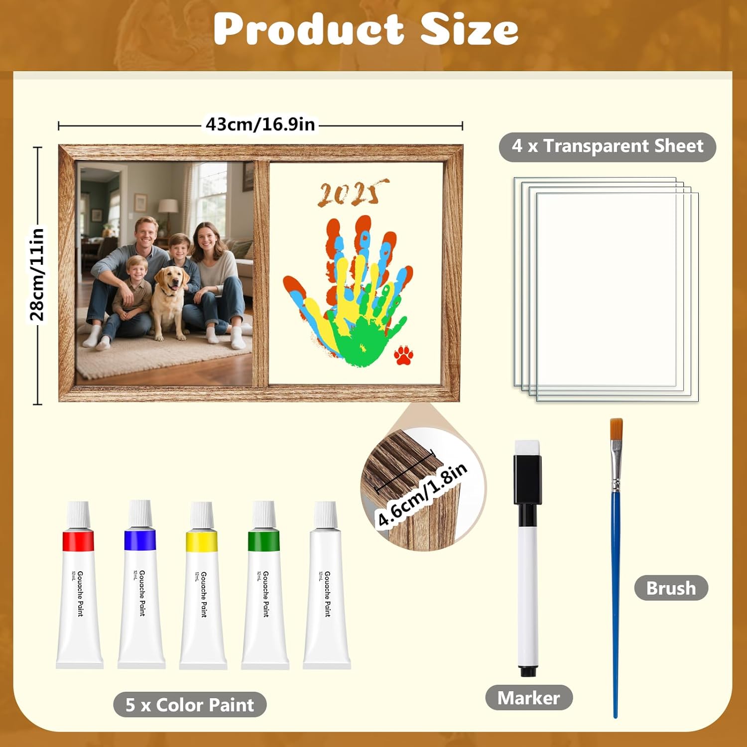 Lurgno Family Handprint Kit DIY Baby Hand and Footprint Frame