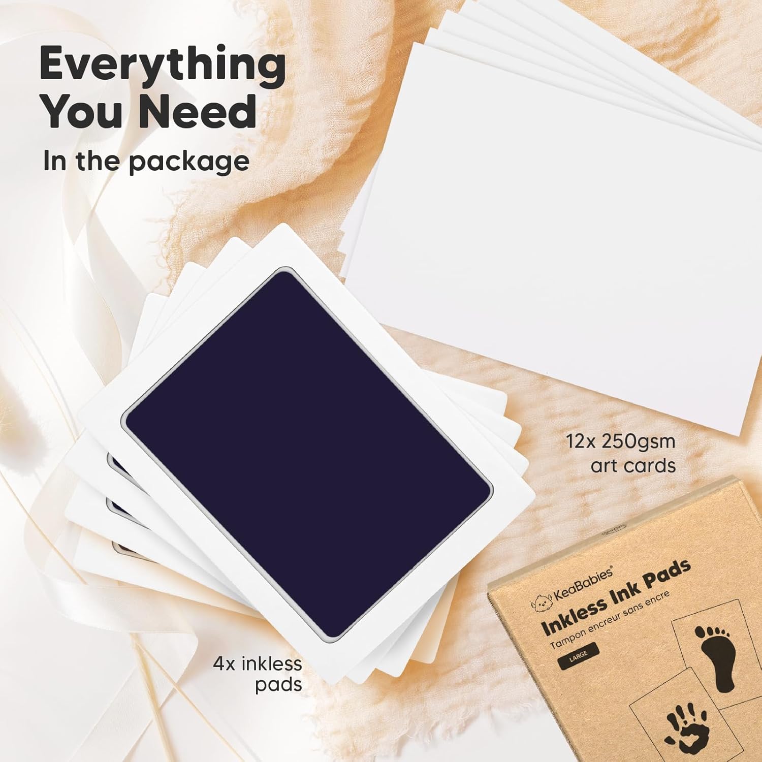 KeaBabies Hand Footprint Kit with Memory Book