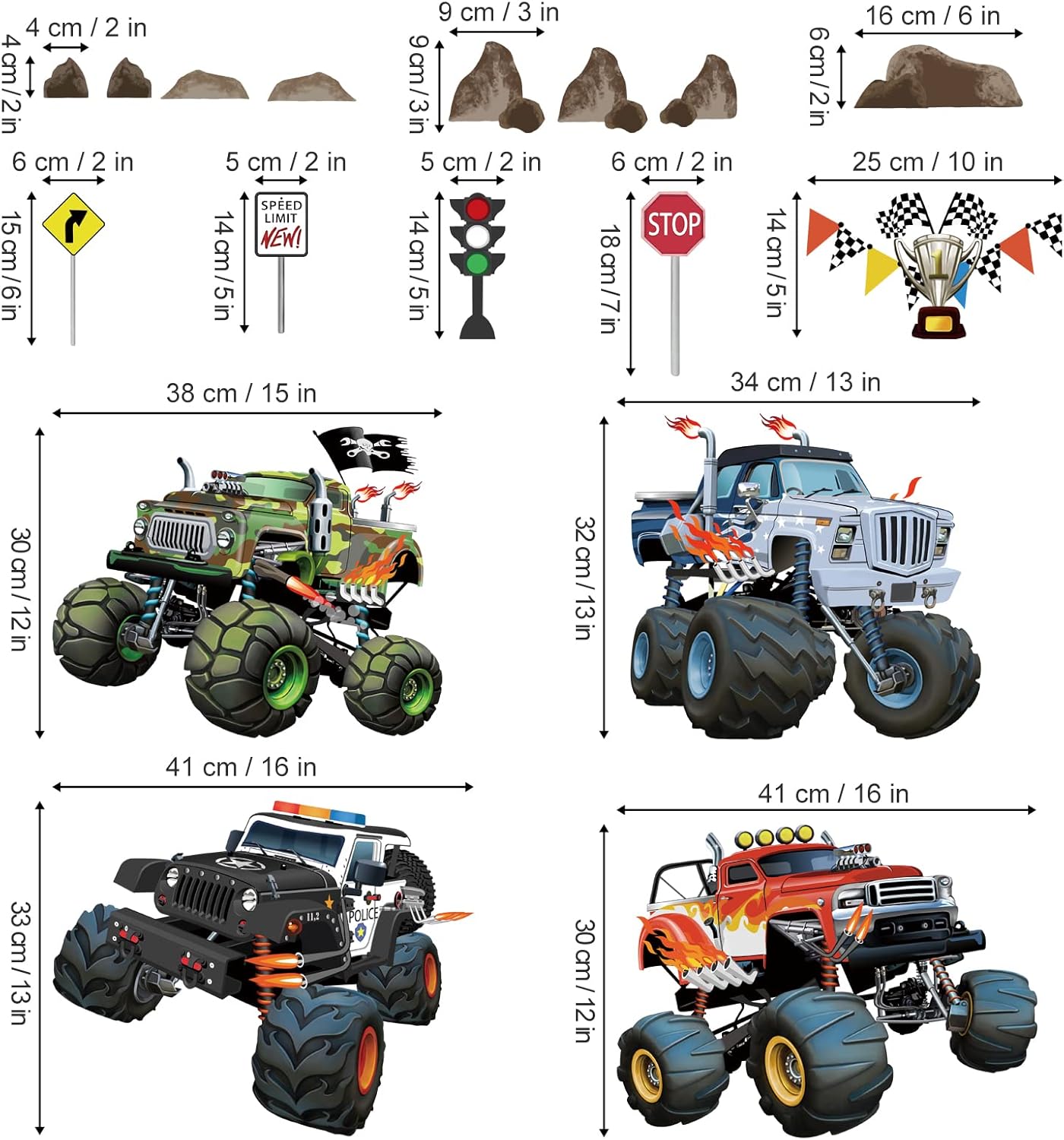 Wondever Racing Car Wall Stickers for Boys Room