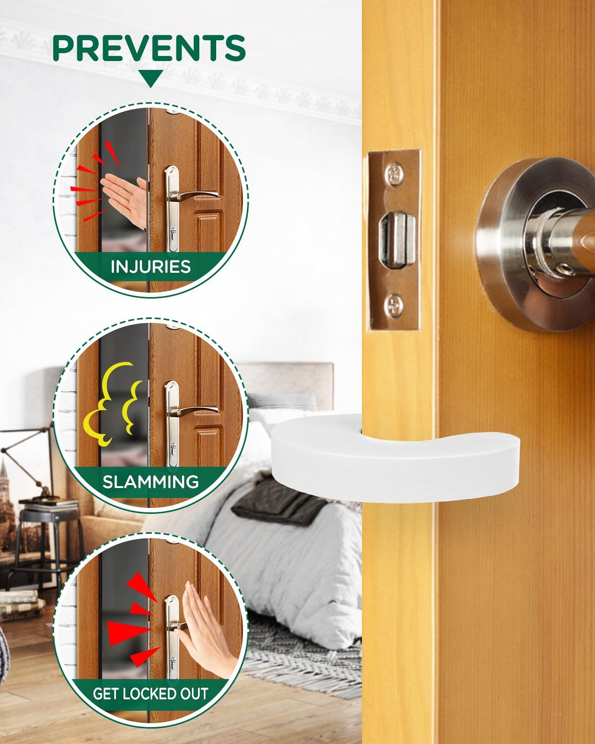 Pack of 6 Door Pinch Guards Child Proof Door Stopper Prevents Fingers Injury Safe for Baby Pets