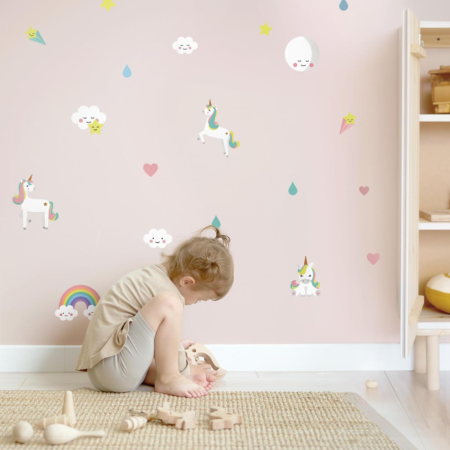 Unicorn Wall Decals for Kids - Easy to Apply Removable
