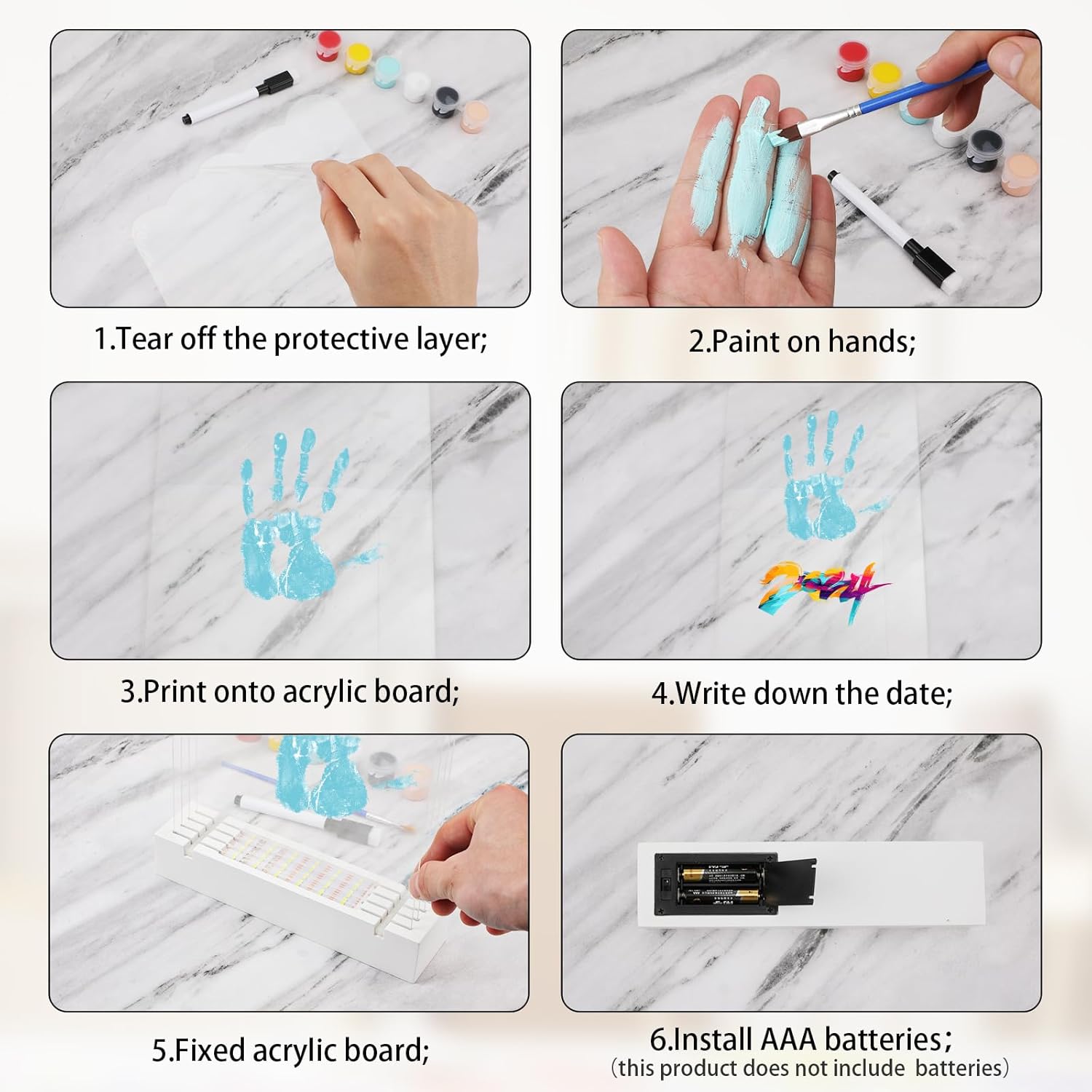 DIY Family Handprint Kit with Night Light