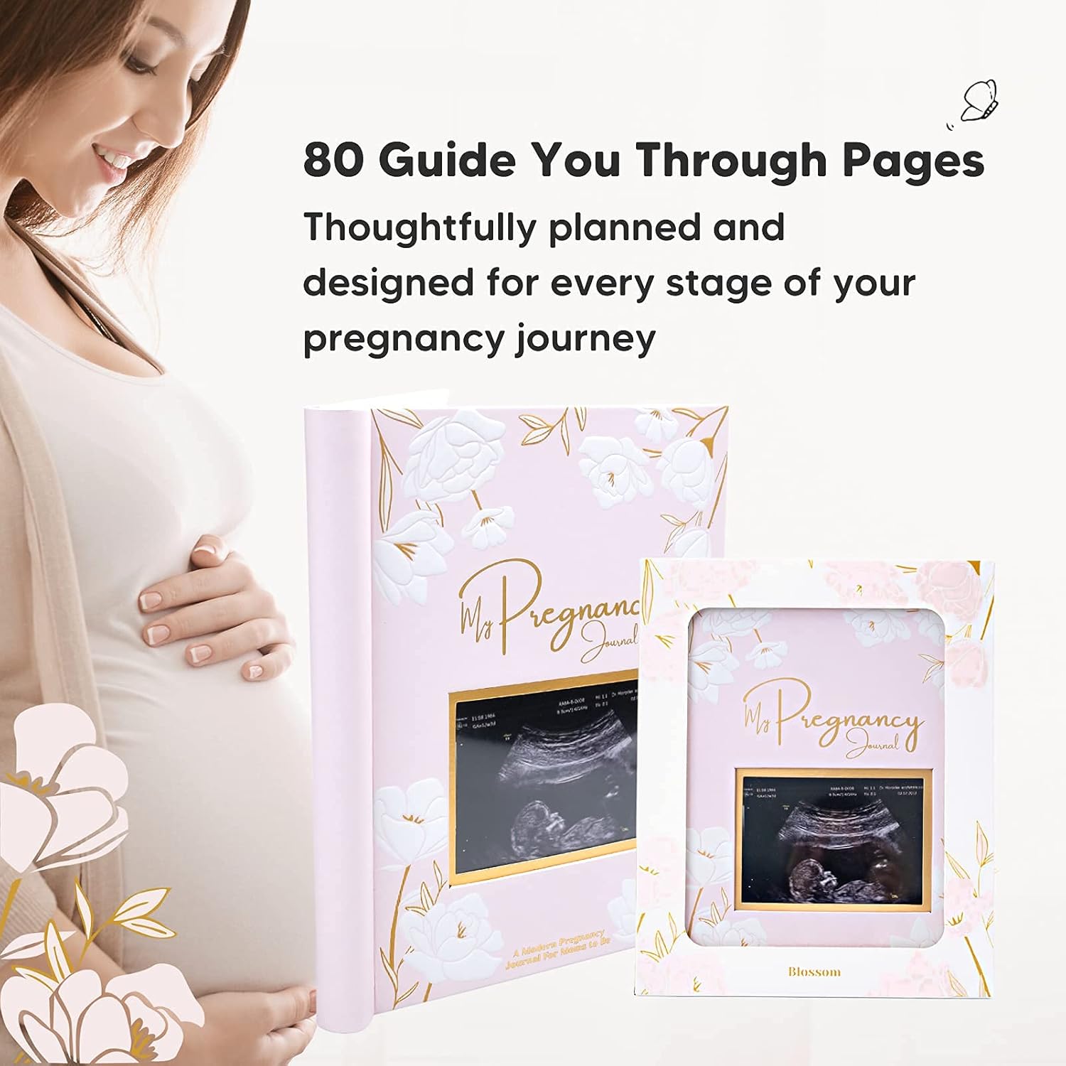 Personalized Baby Handprint Footprint Kit with Pregnancy Journal