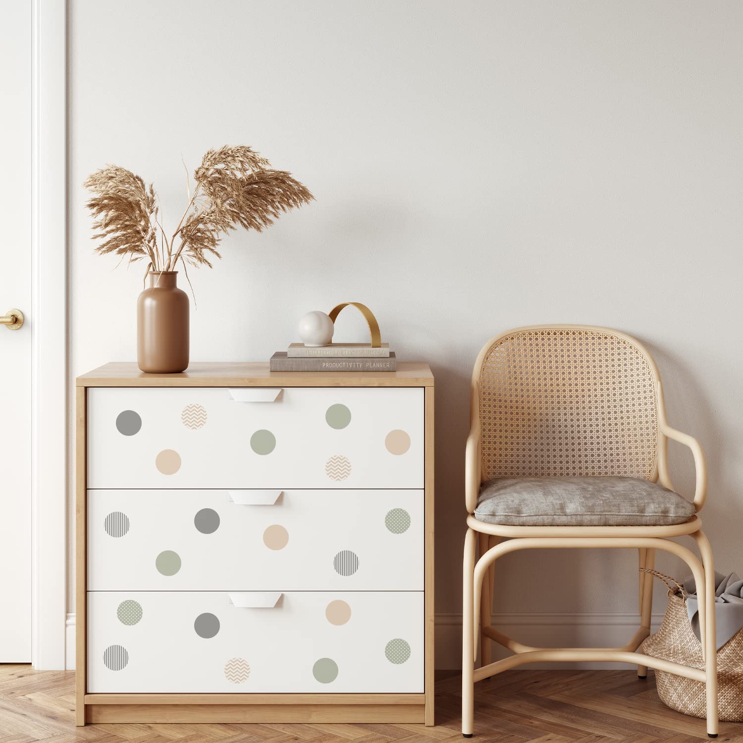 Boho Polka Dot Wall Decals 72 PCS for Kids Room