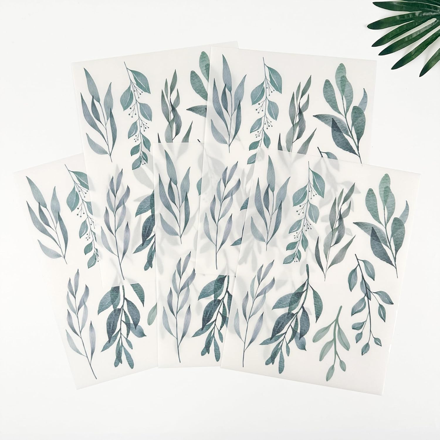 Watercolor Leaf Wall Decals 48pcs Peel and Stick Botanical Art for Nursery Office Classroom