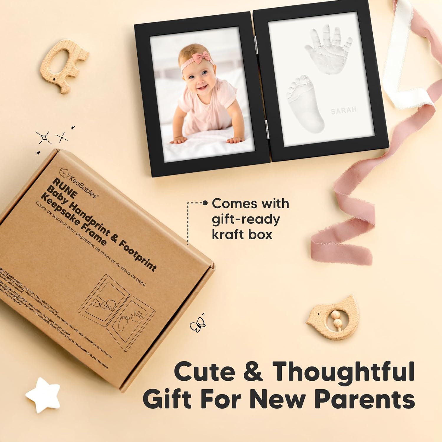 KeaBabies Personalized Baby Hand and Footprint Kit