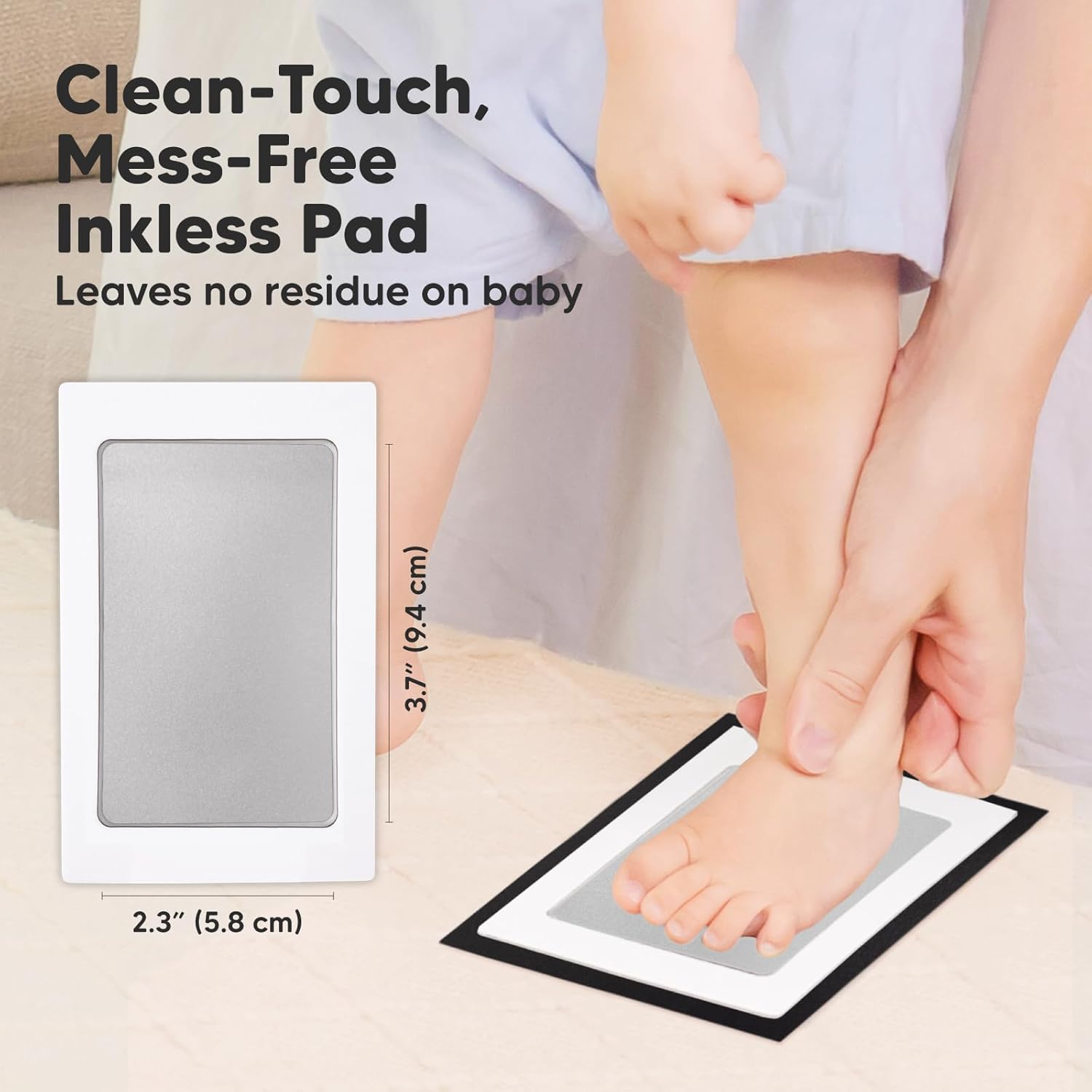 Keababies 2 Pack Inkless Hand Footprint Kit for Newborn