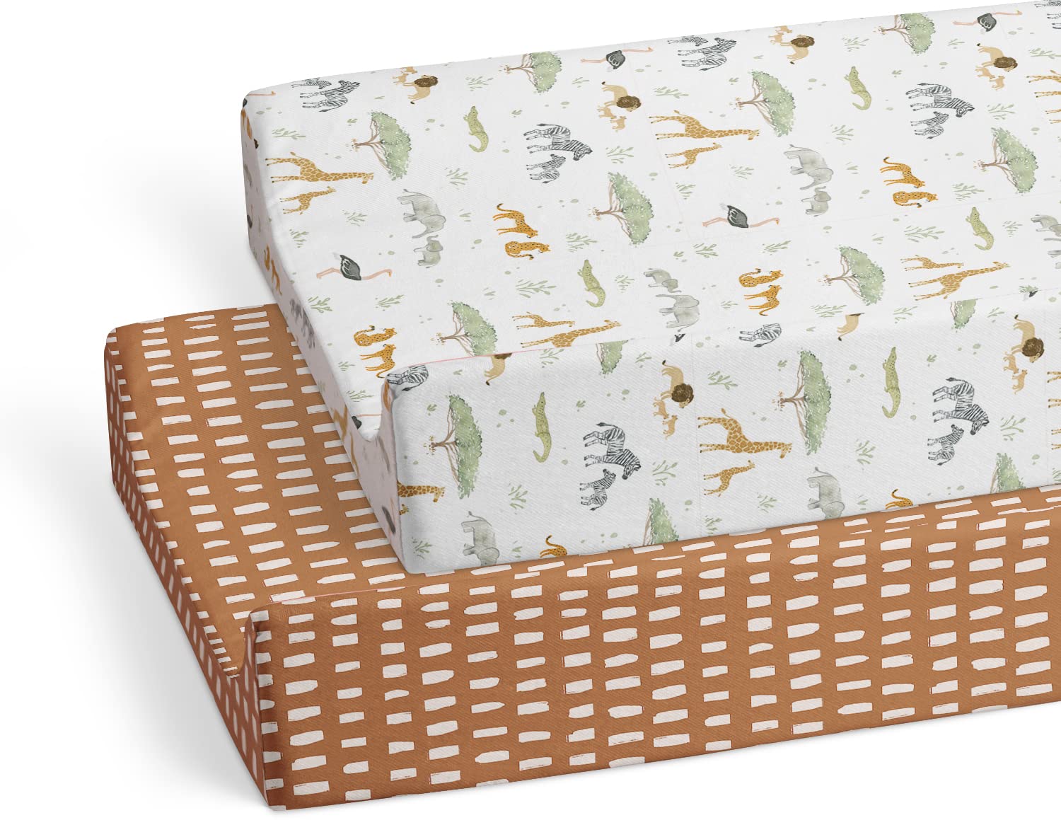 Sorrel Fern Baby Changing Pad Cover 2-Pack Safari Adventure
