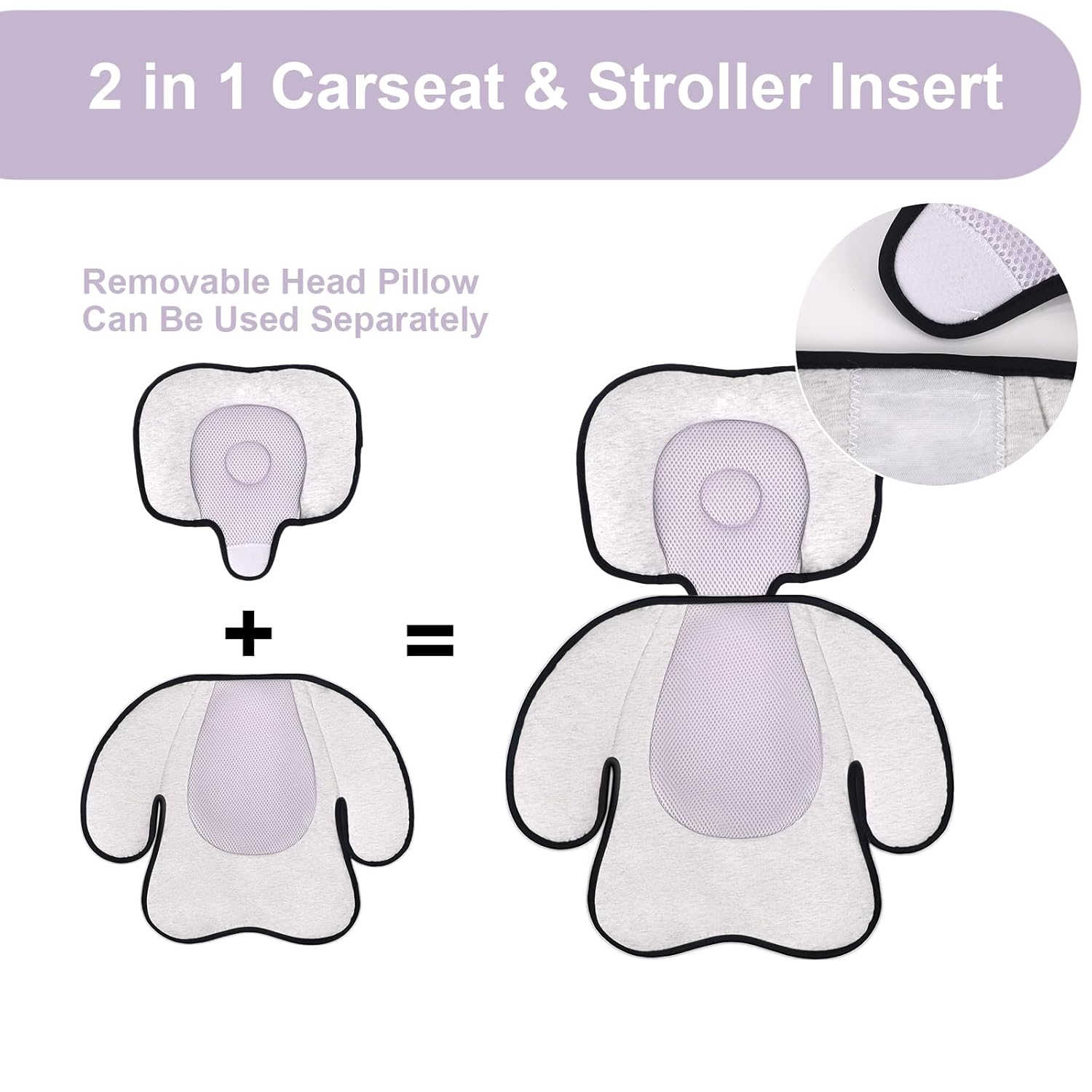 Vocheer Toddler Stroller Cushion 3 in 1 Car Seat Support Pillow for Newborn 0-12 Months