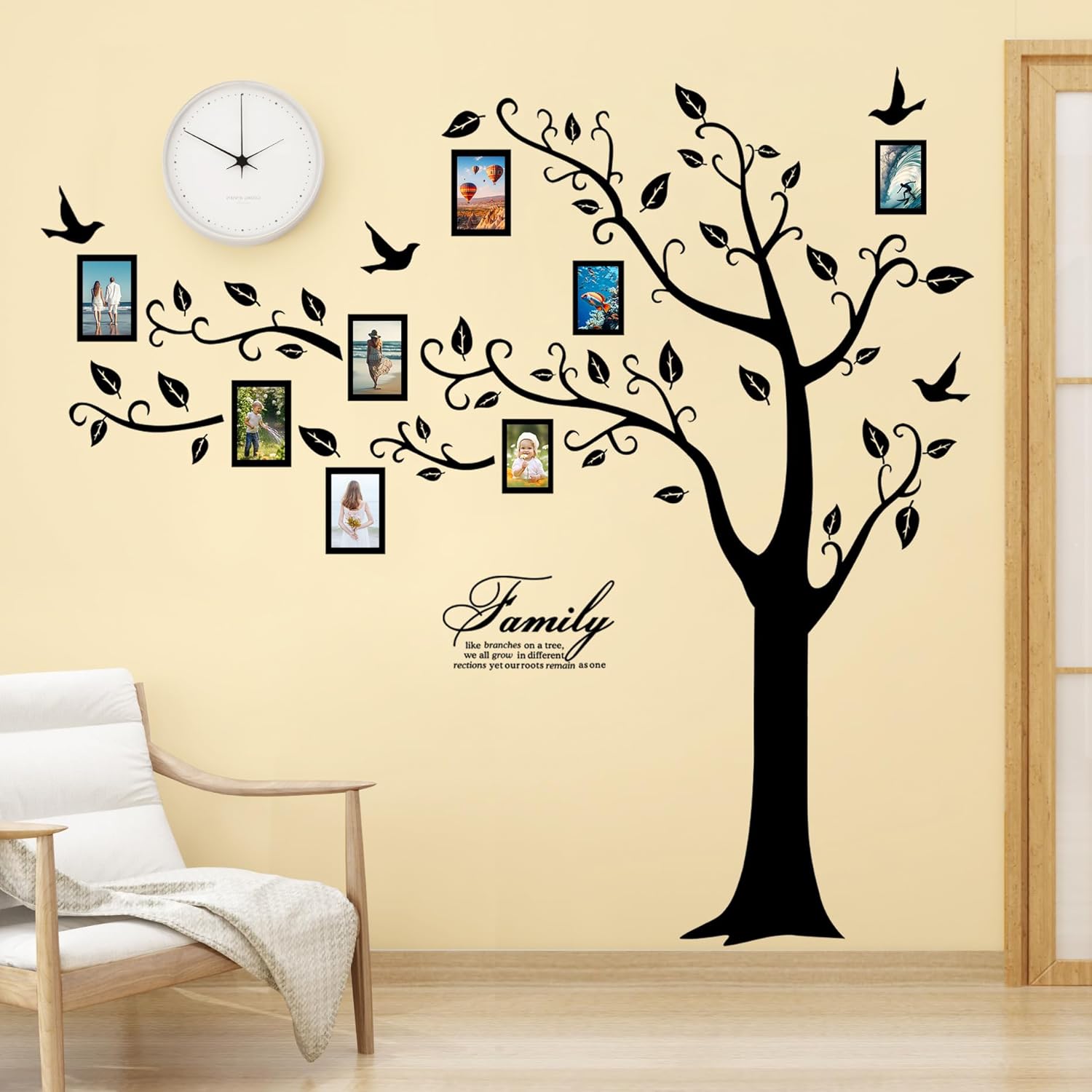 Large Family Photo Tree Wall Sticker 3D Peel and Stick