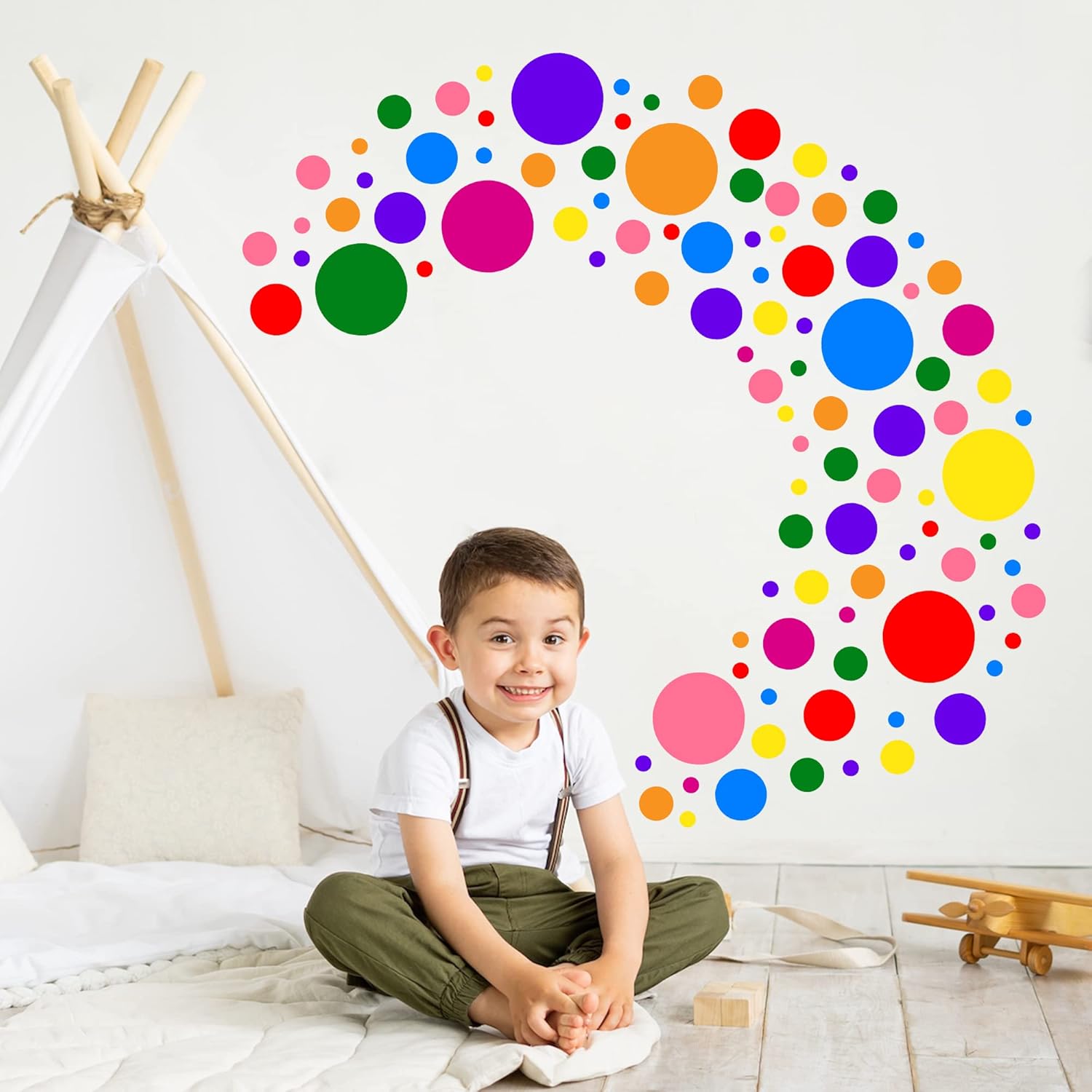 Colorful Polka Dot Wall Decals for Kids Room Decor