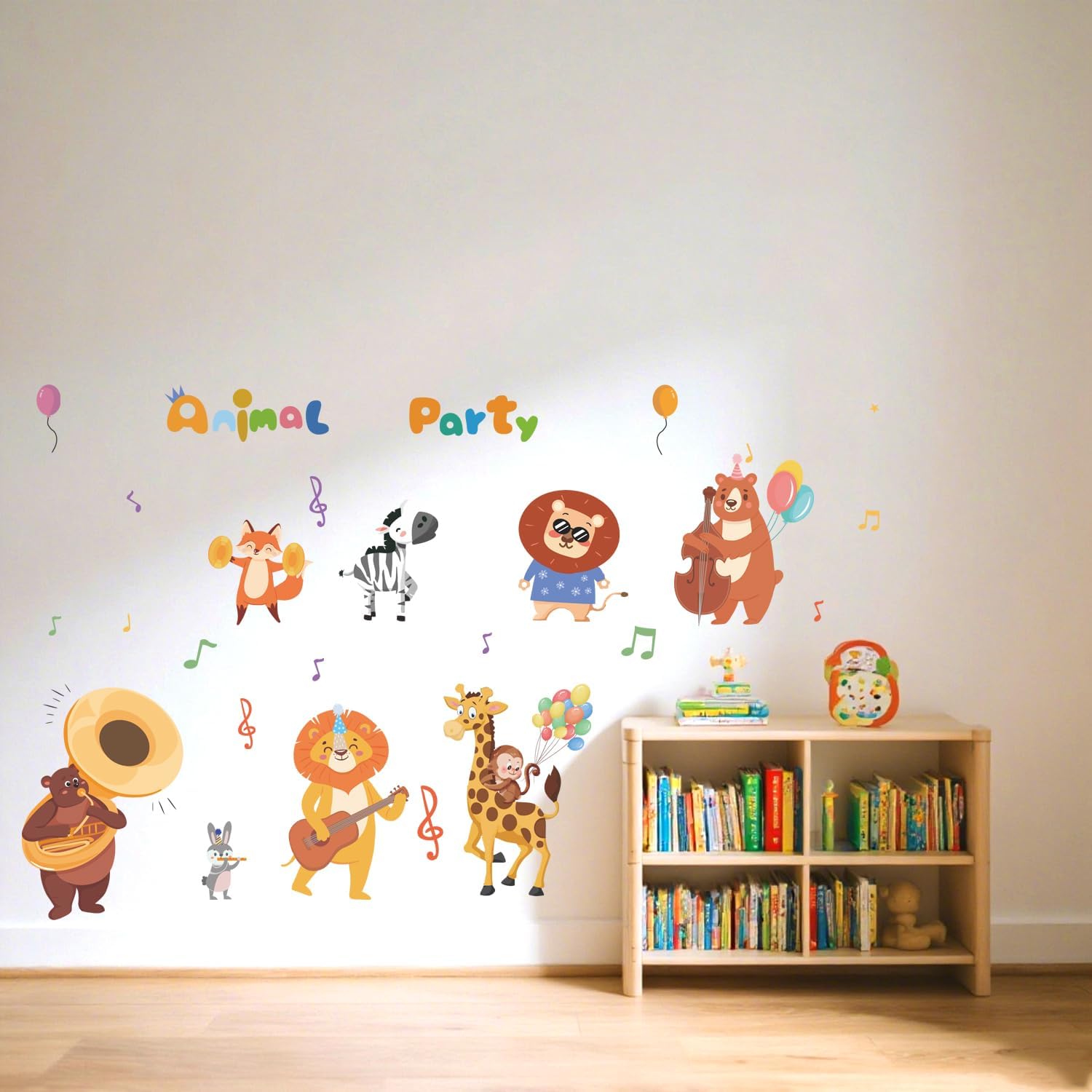 Kids Playroom Animals Wall Decals Large Colorful Wall Stickers for Nursery Daycare