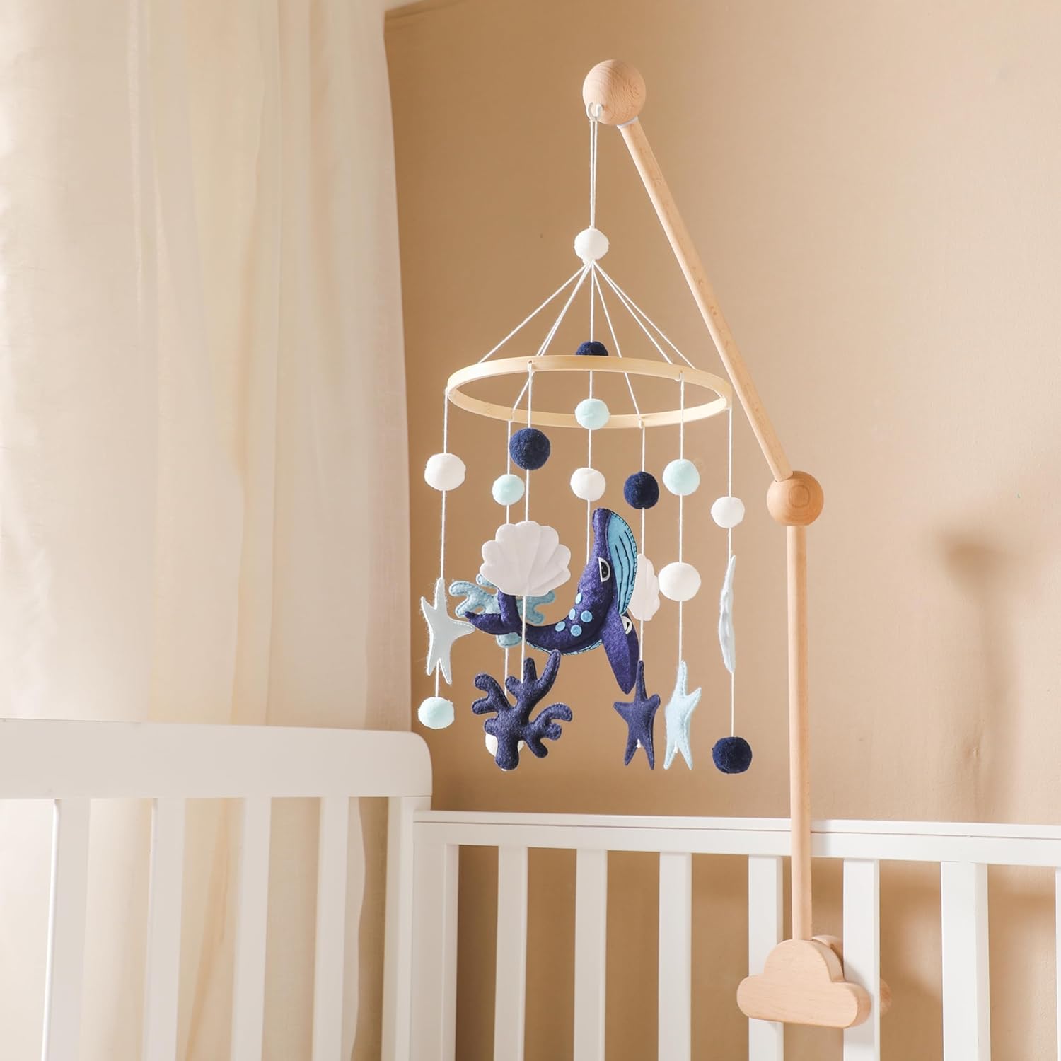 Baby Mobile Wind Chime Sea Creatures Whale Crib Decor