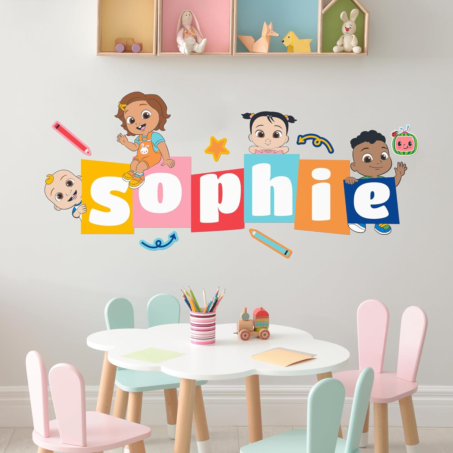 EGD CoComelon Kids Wall Decor with Custom Name