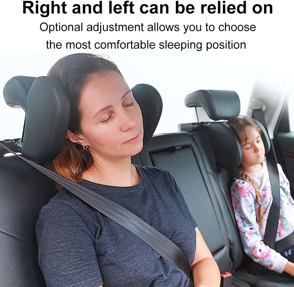 Car Headrest Pillow with 180 Degree Adjustment for Kids and Adults
