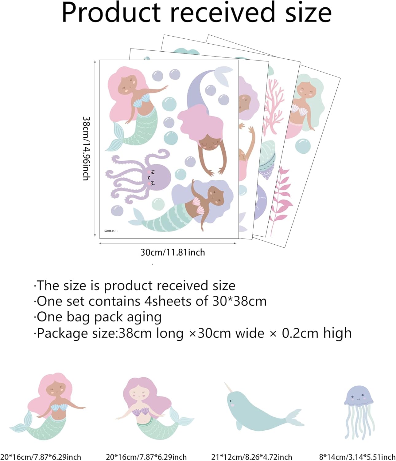 Under The Sea Mermaid Jellyfish Wall Decals