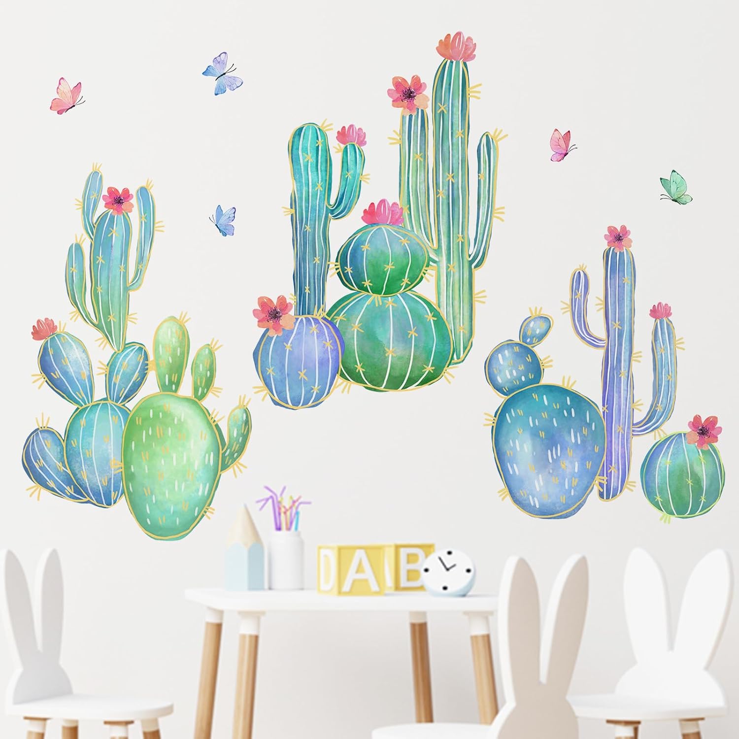 Mfault Cactus Wall Decals for Bedroom Living Room Decor