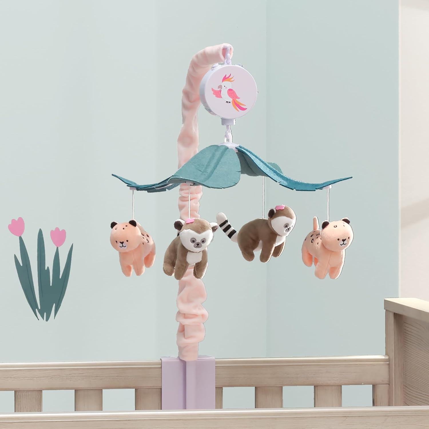 Lambs Ivy Enchanted Safari Animal Musical Crib Mobile
