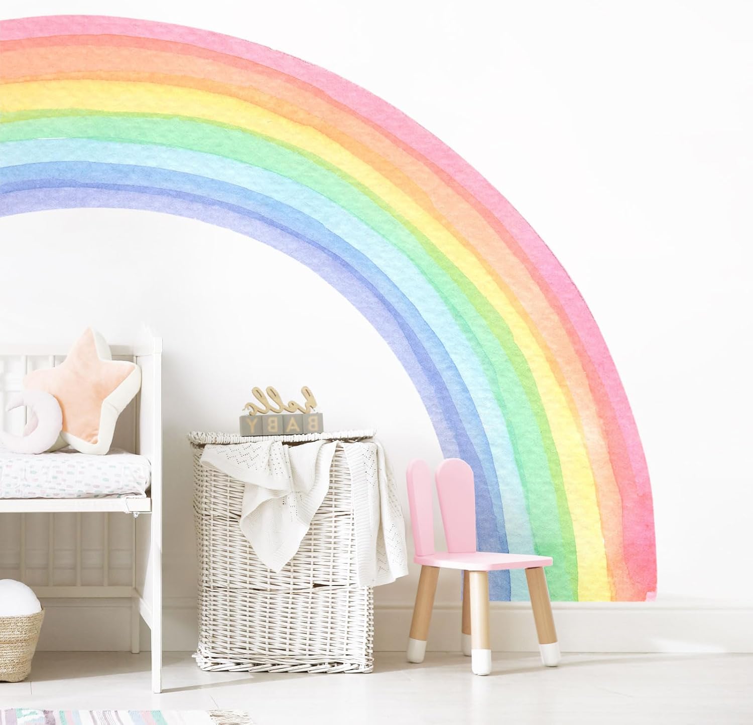 55x63 Large Rainbow Wall Stickers for Girls Bedroom Playroom