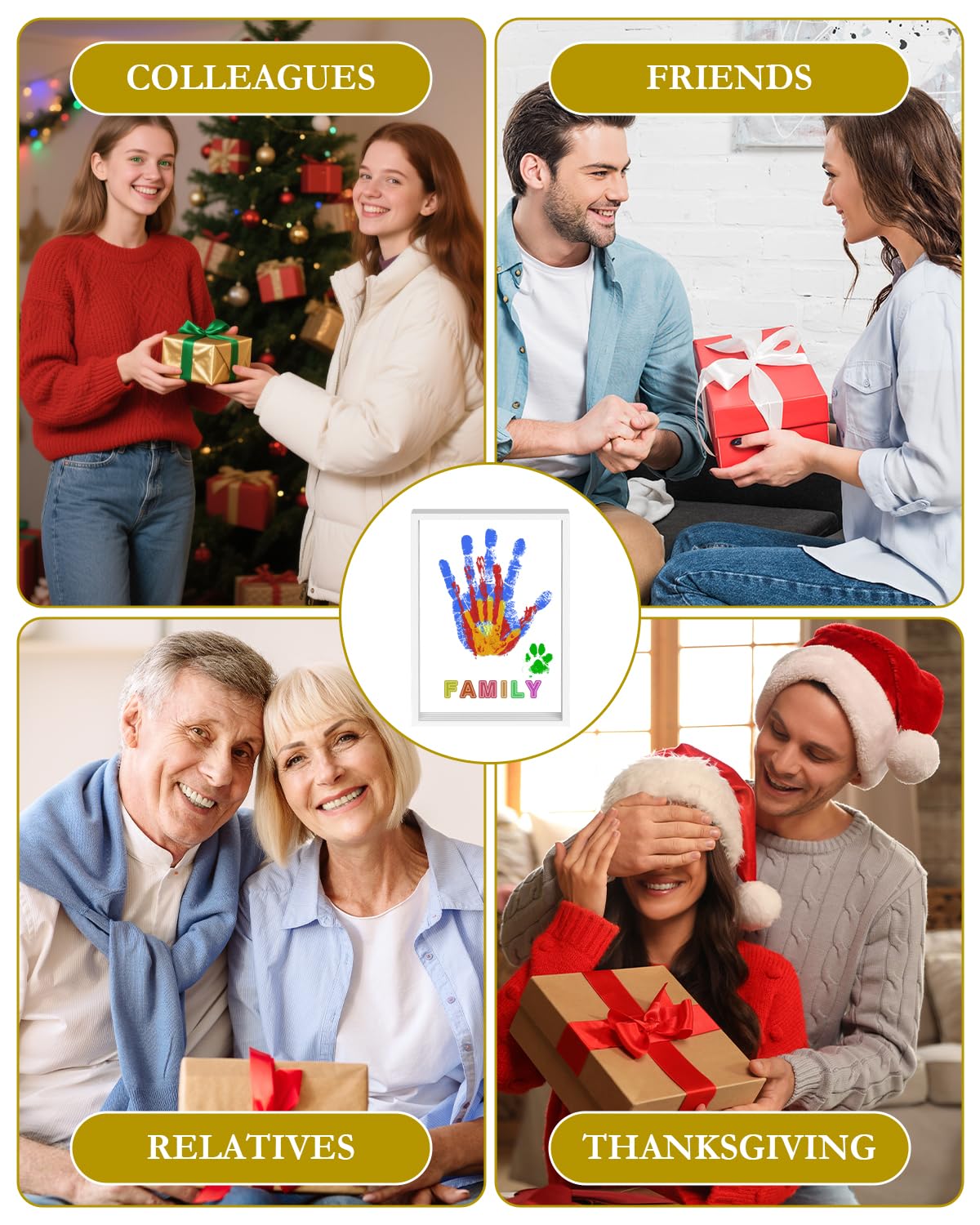 Family Handprint Kit with 5 Non-Toxic Paint Tubes