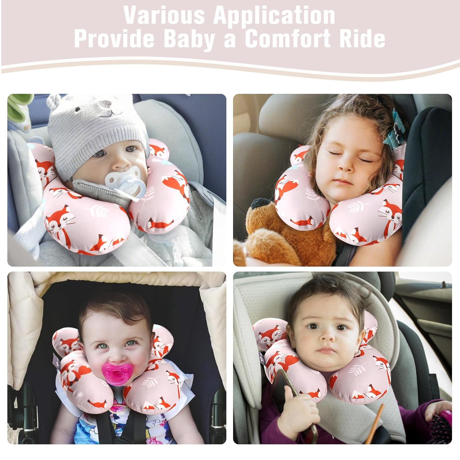 vocheer Baby Travel Pillow Upgraded Head Neck Support