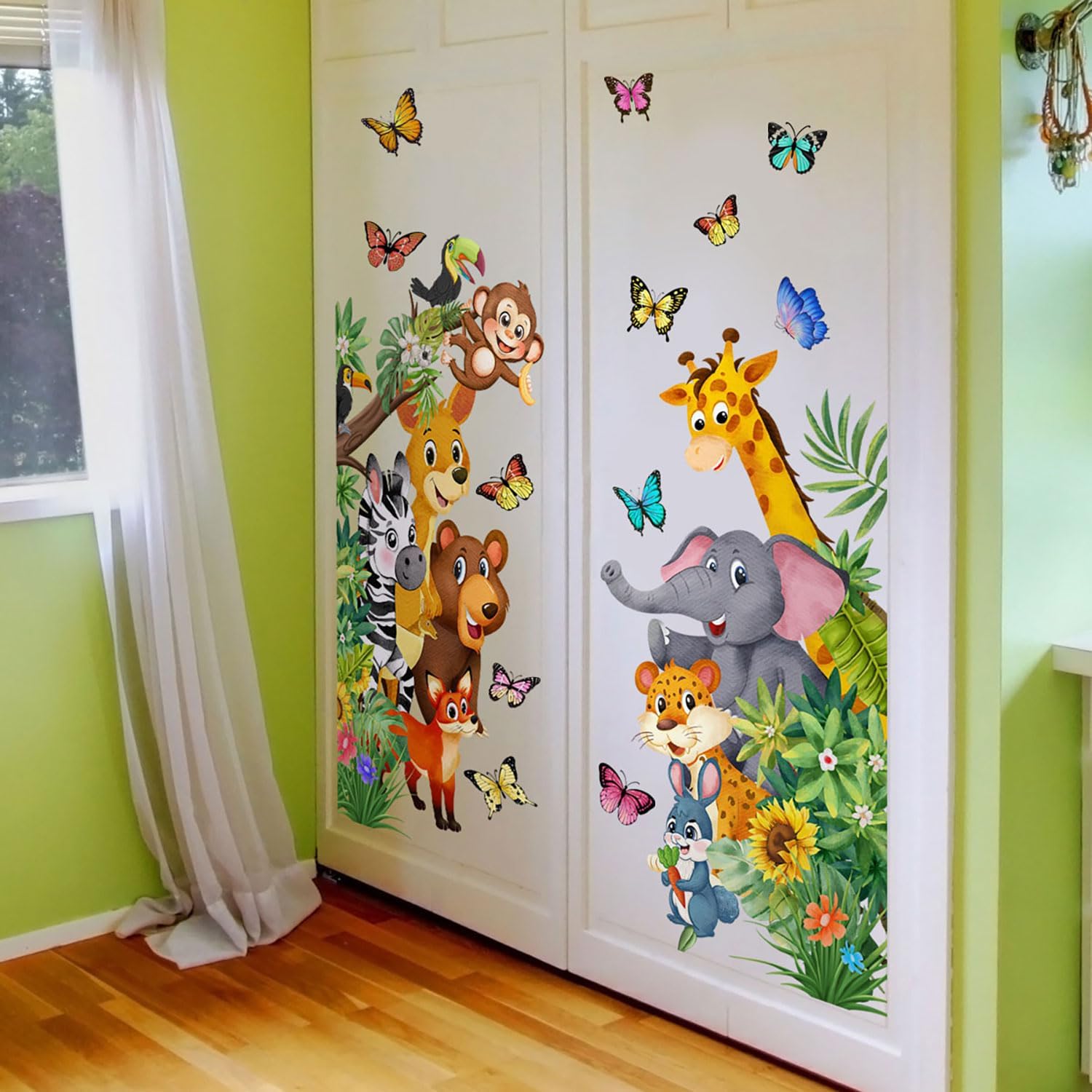 Jungle Forest Animals Wall Sticker for Kids Room Decor