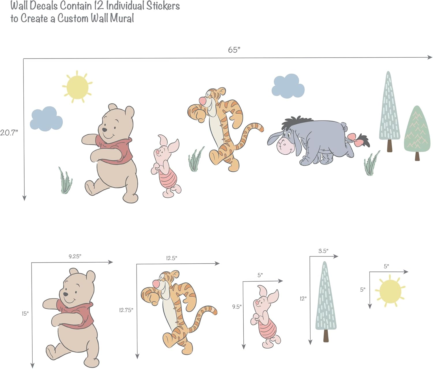 Disney Baby Winnie The Pooh Friends Wall Decals