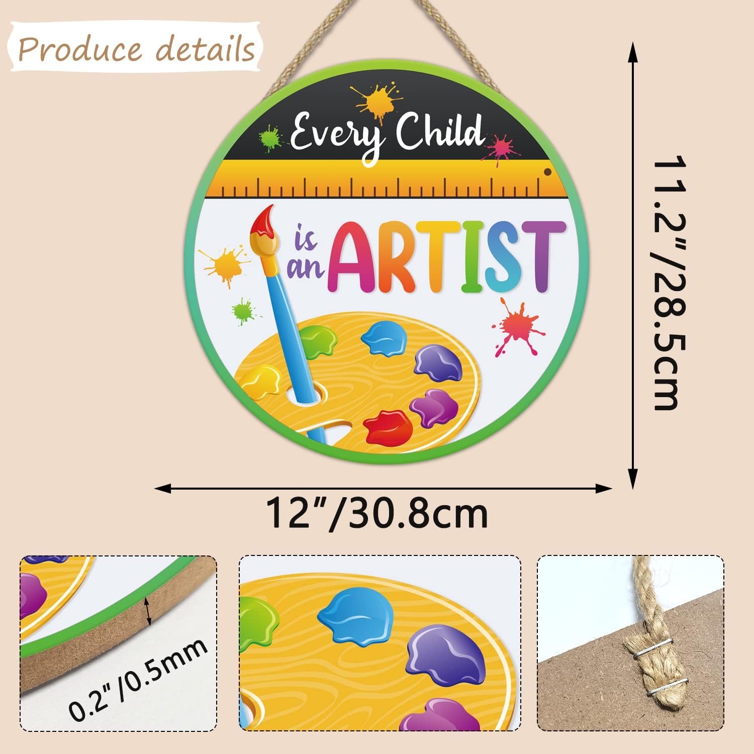 IARTTOP Every Child Is An Artist Wall Art for Kids