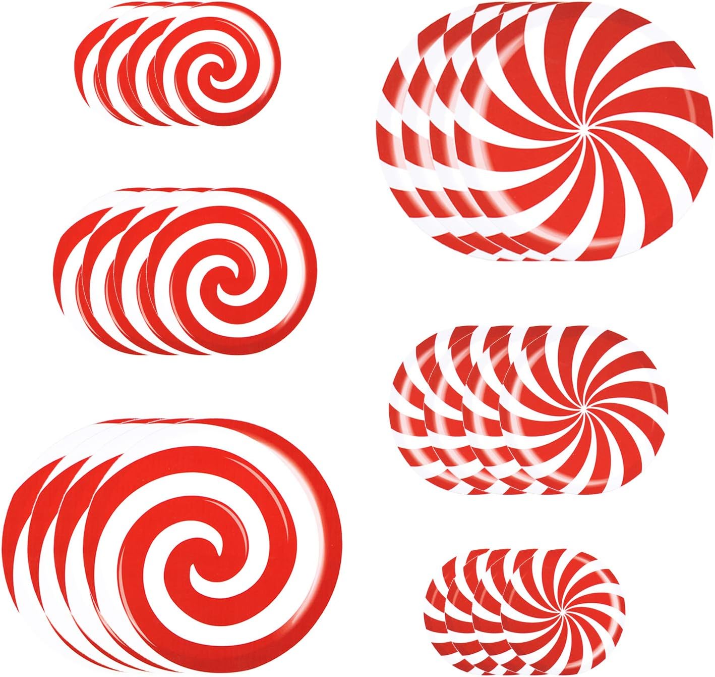 24 PCS Peppermint Floor Decals Stickers - 3 Sizes Christmas Candy Party Decorations